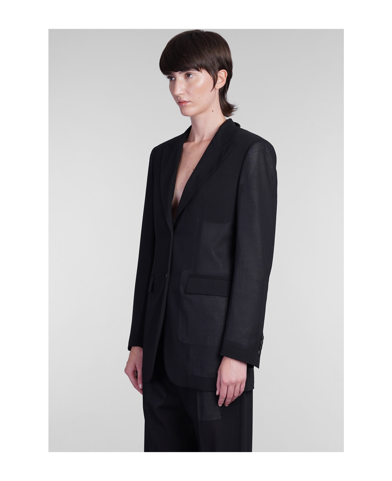 Blumarine Blazer In Black Wool - black