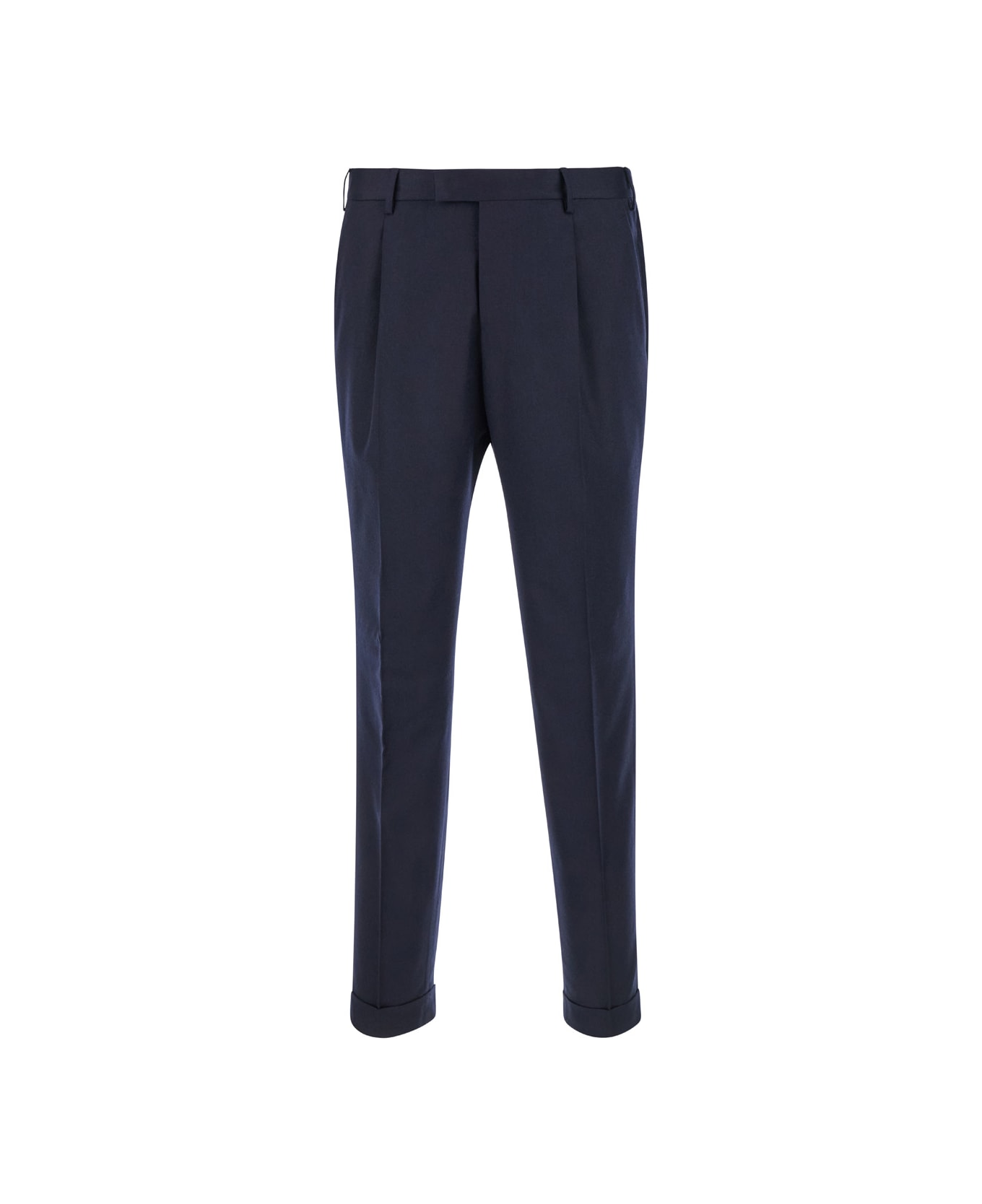 PT Torino Blue Slim Pants With Concealed Closure In Fabric Man - Blu