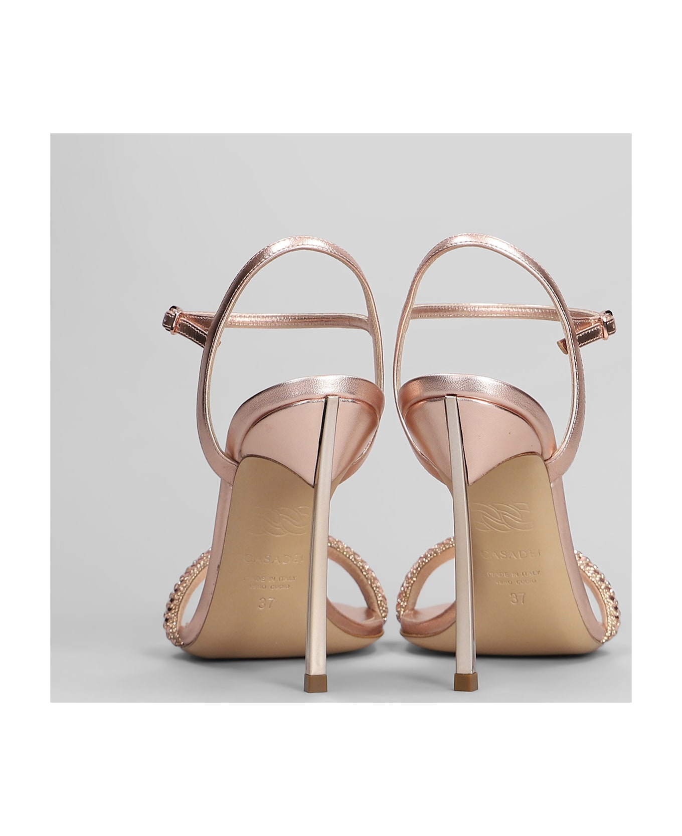 Casadei Julia Stratosphere Sandals In Bronze Leather - bronze