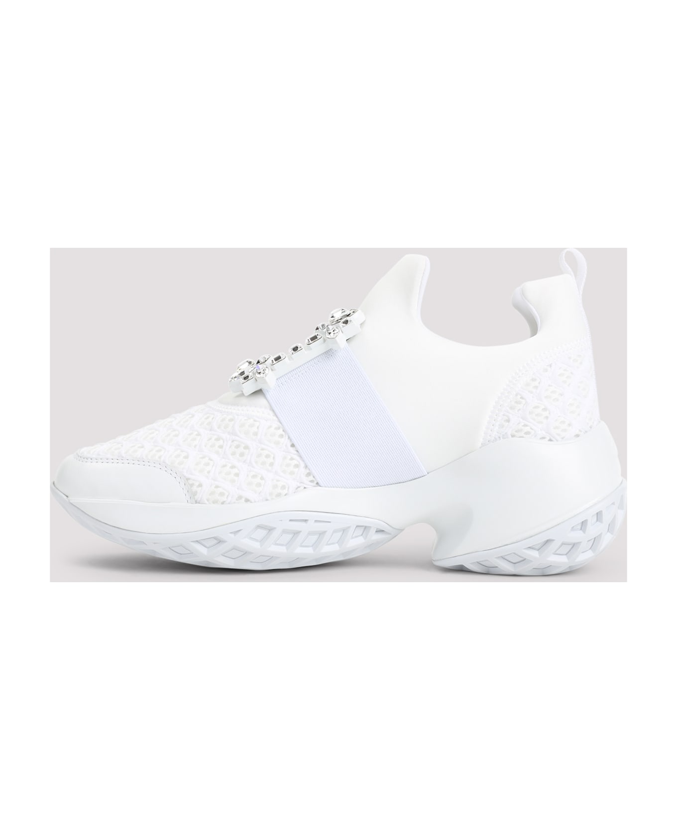 Roger Vivier Run Strass Buckle Sneakers - Bianco