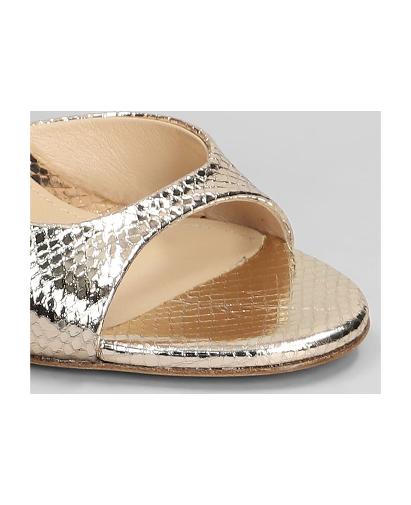 Lola Cruz Kumala 95 Sandals In Platinum Leather - platinum