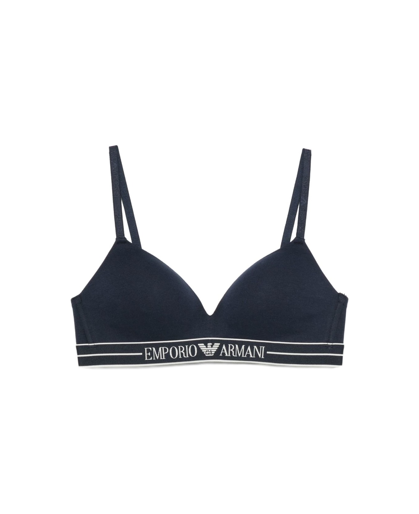 Emporio Armani Logo Padded Bra - Blue