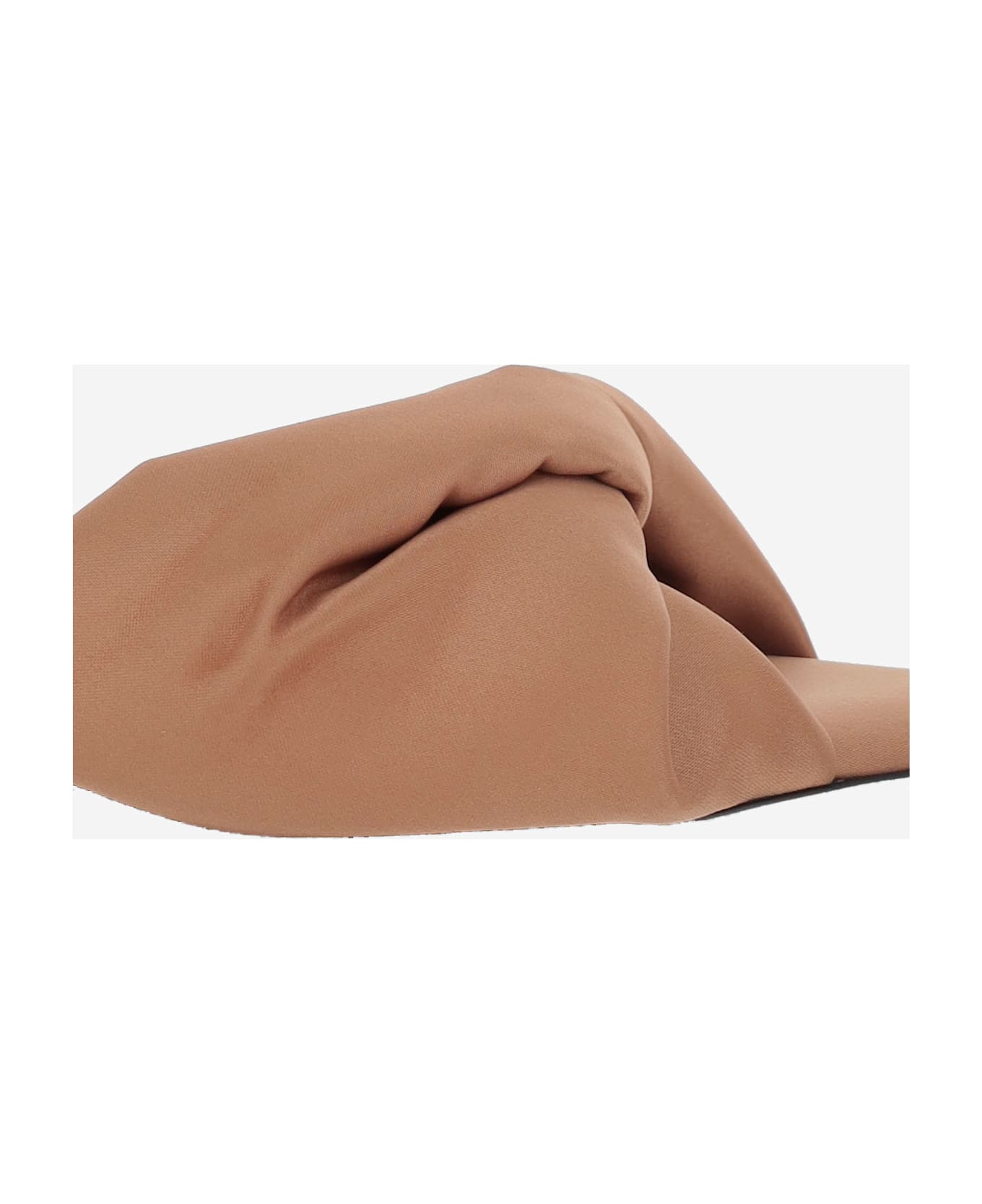 Carven Satin Heeled Sandals - Beige