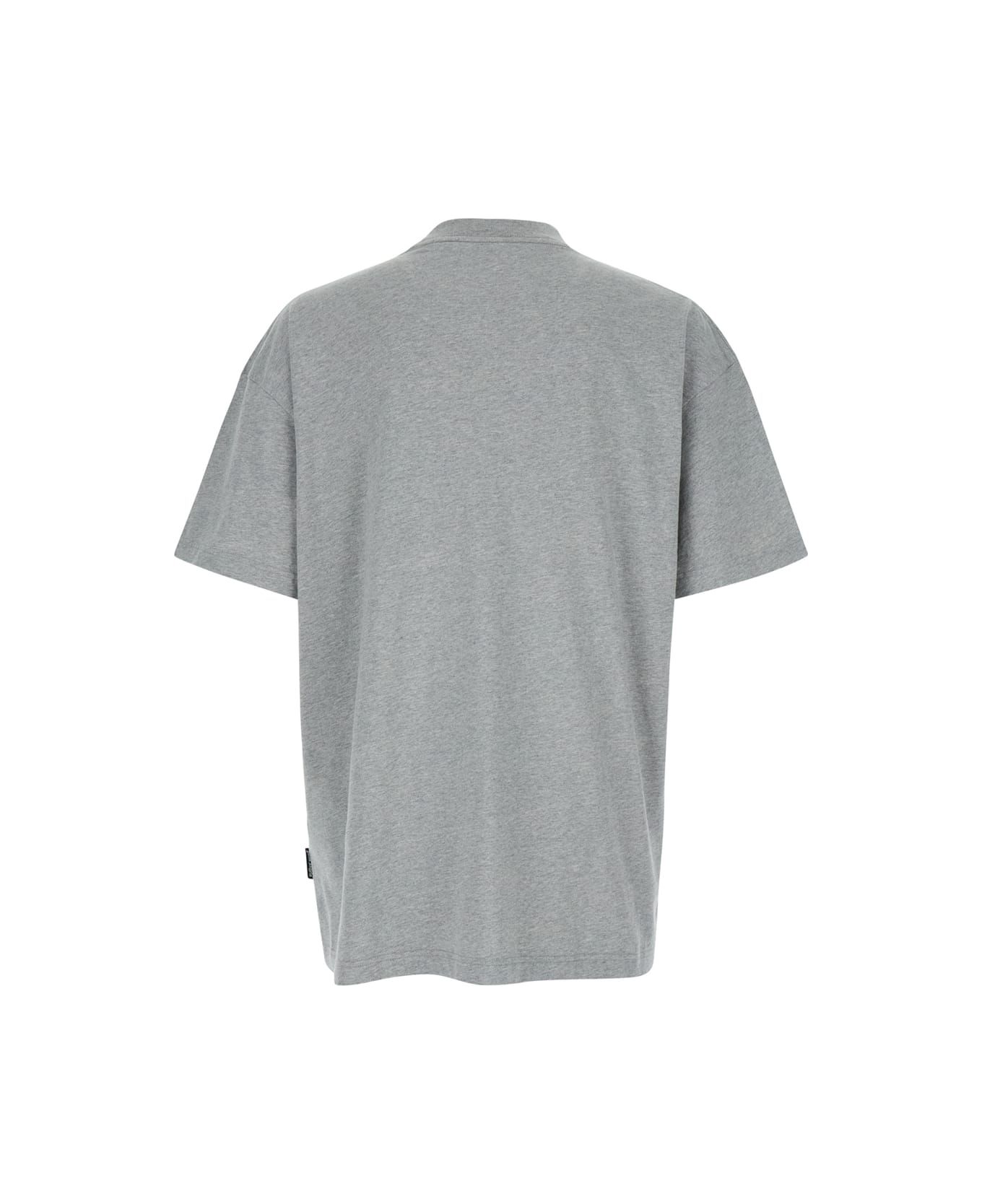 Palm Angels Logo Printed Crewneck T-shirt - Melange grey petrol