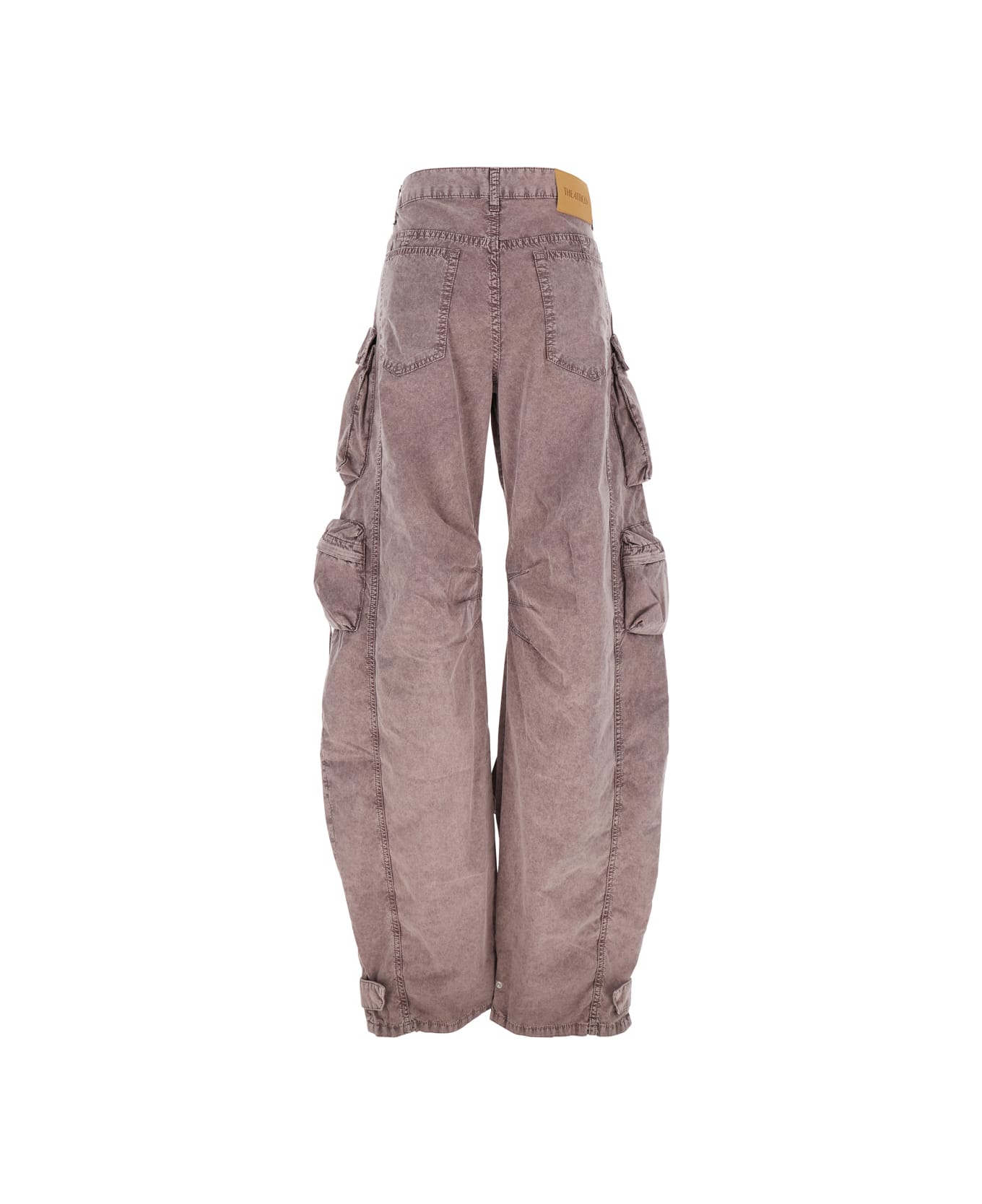 The Attico Pink Jeans With Logo Patch On The Rear And Turn-up Cuffs In Denim Woman - Pink