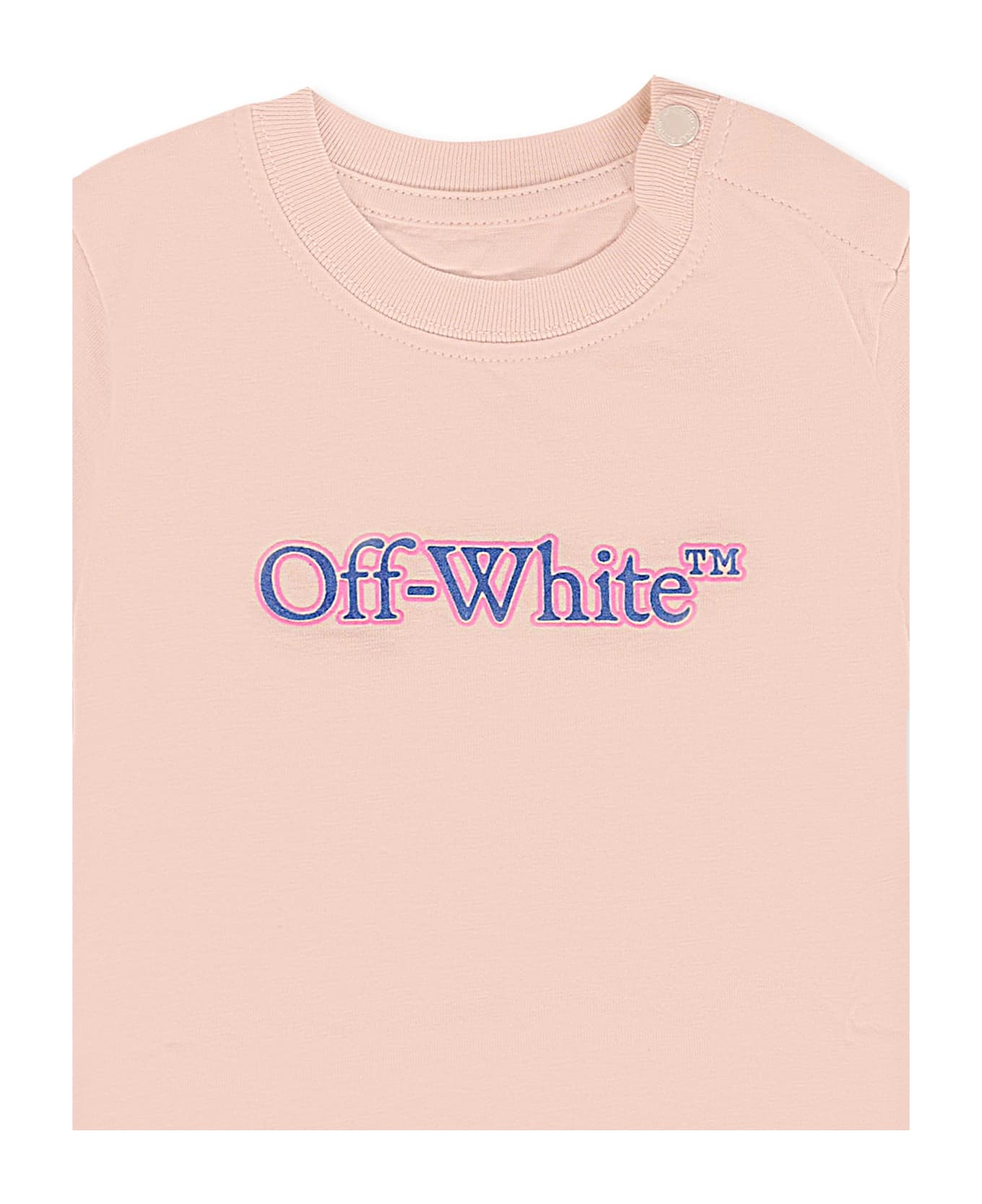 Off-White Pink T-shirt For Baby Girl With Logo - Pink