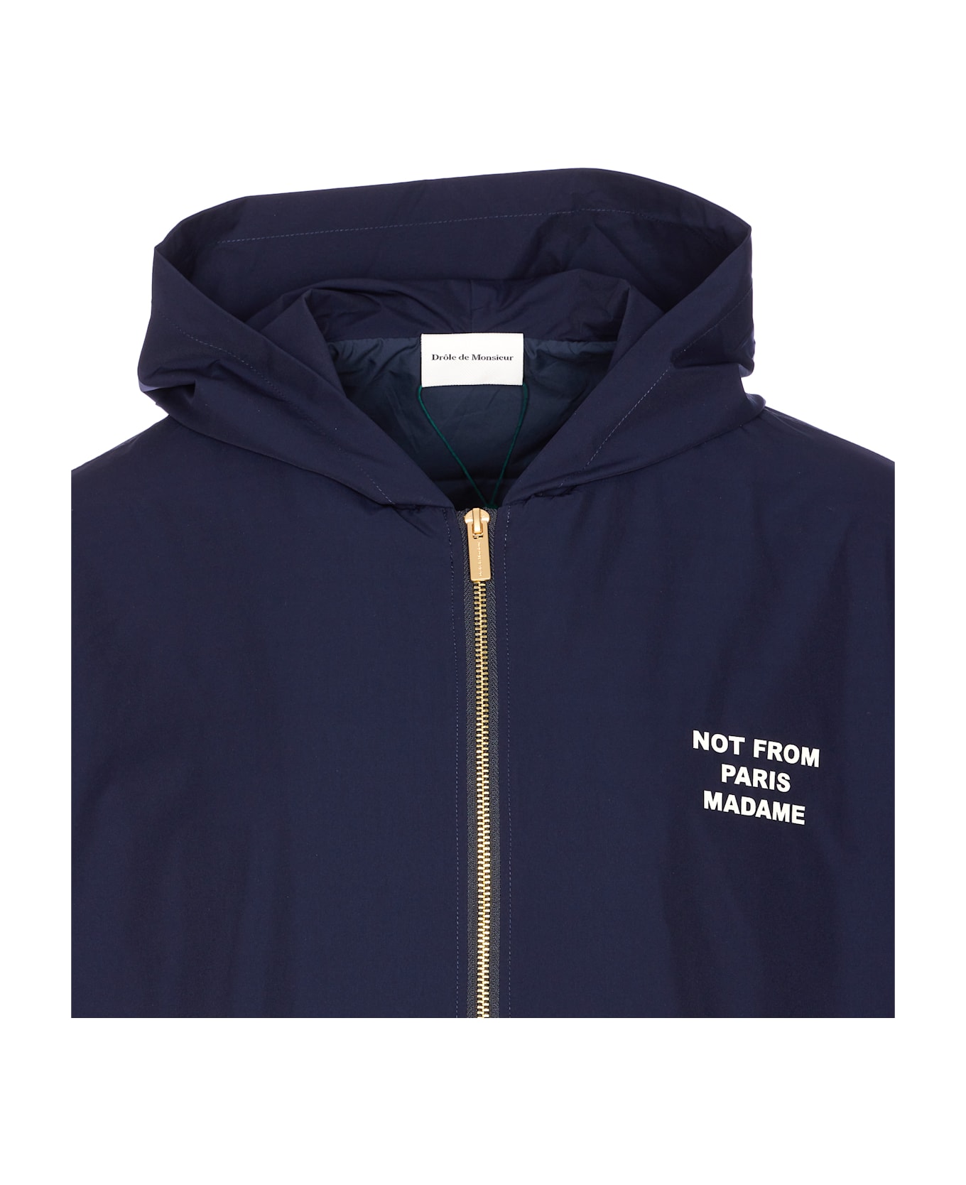 Drôle de Monsieur La Veste Capuche Slogan Jacket - Blue