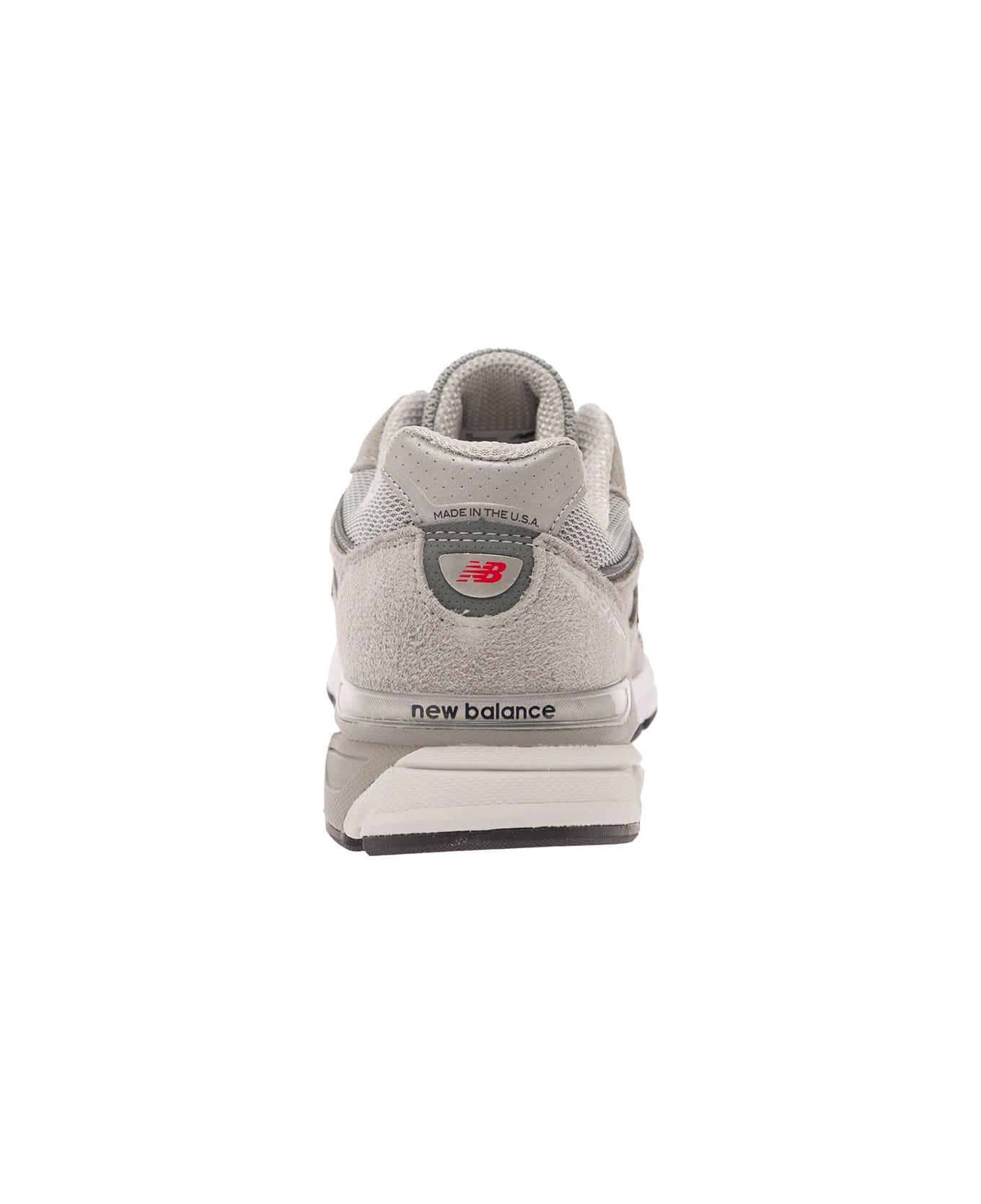 New Balance '990' Grey Low Top Sneakers With Logo Detail In Leather And Suede Woman - Grey スニーカー