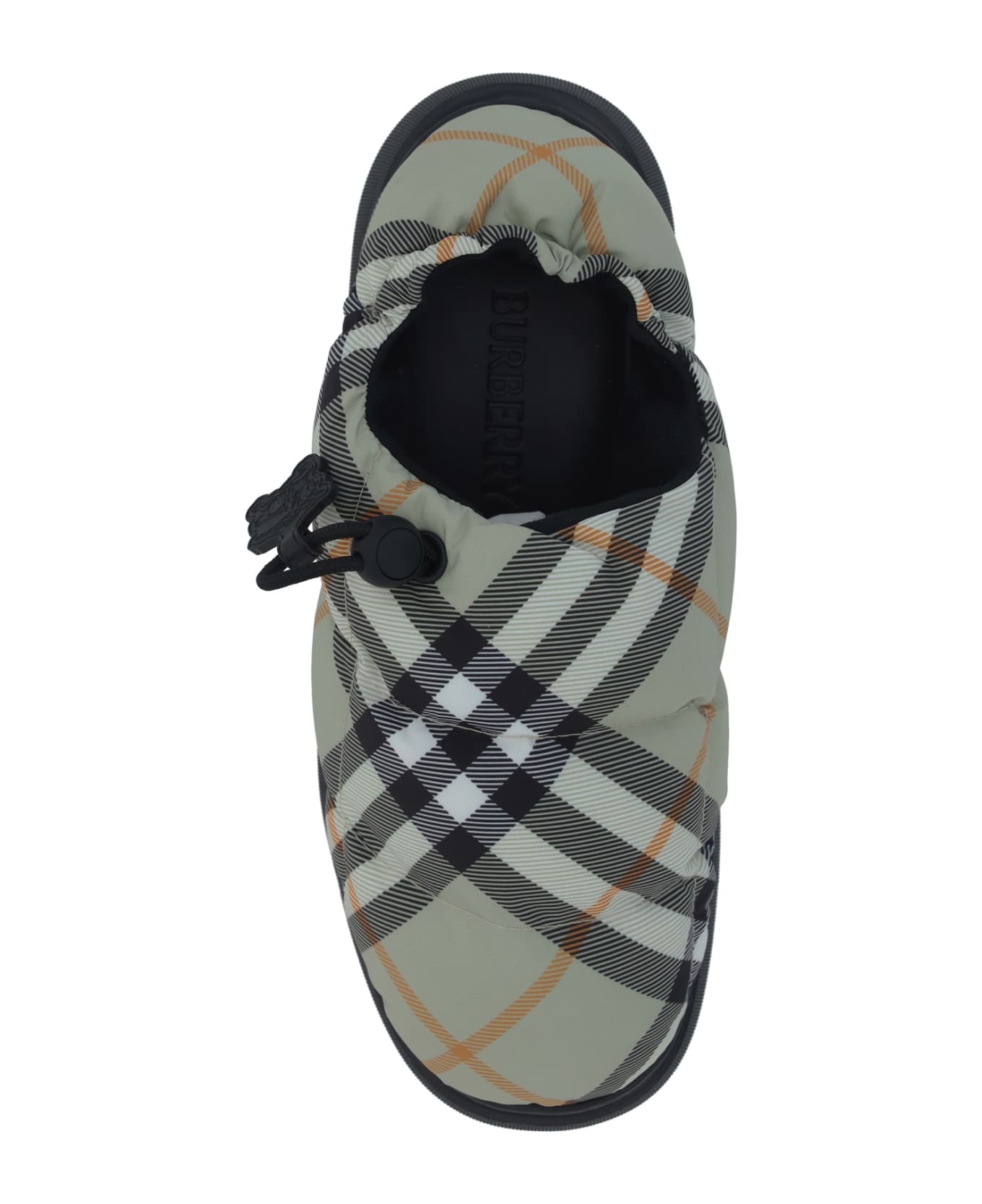 Burberry 'pillow' Light Green Polyamide Blend Slippers - Light Sage Ip Check