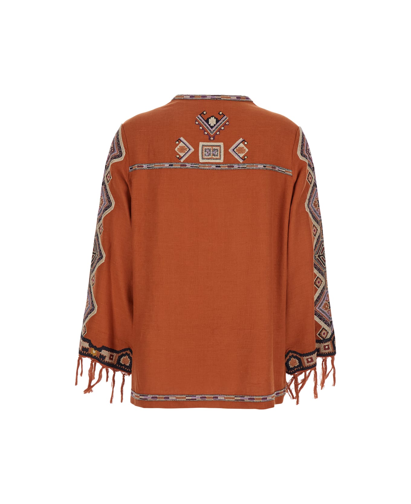 Isabel Marant Zelda Blouse In Orange Silk - Orange
