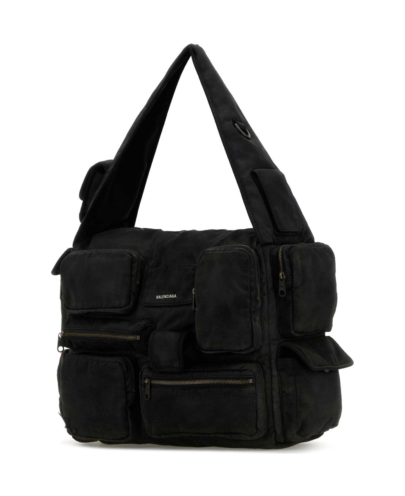 Balenciaga Black Canvas Large Superbusy Shoulder Bag - Black