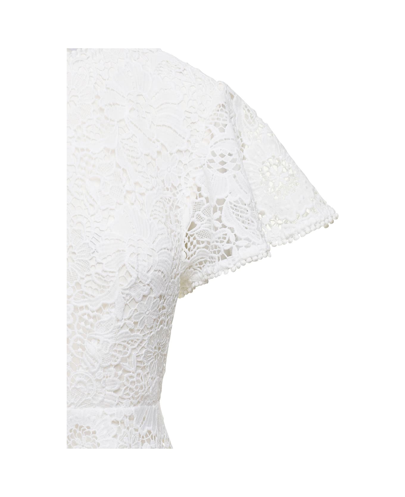 Sabina Musayev 'sue' Mini White Dress With Cut-out At The Back In Lace Woman - White