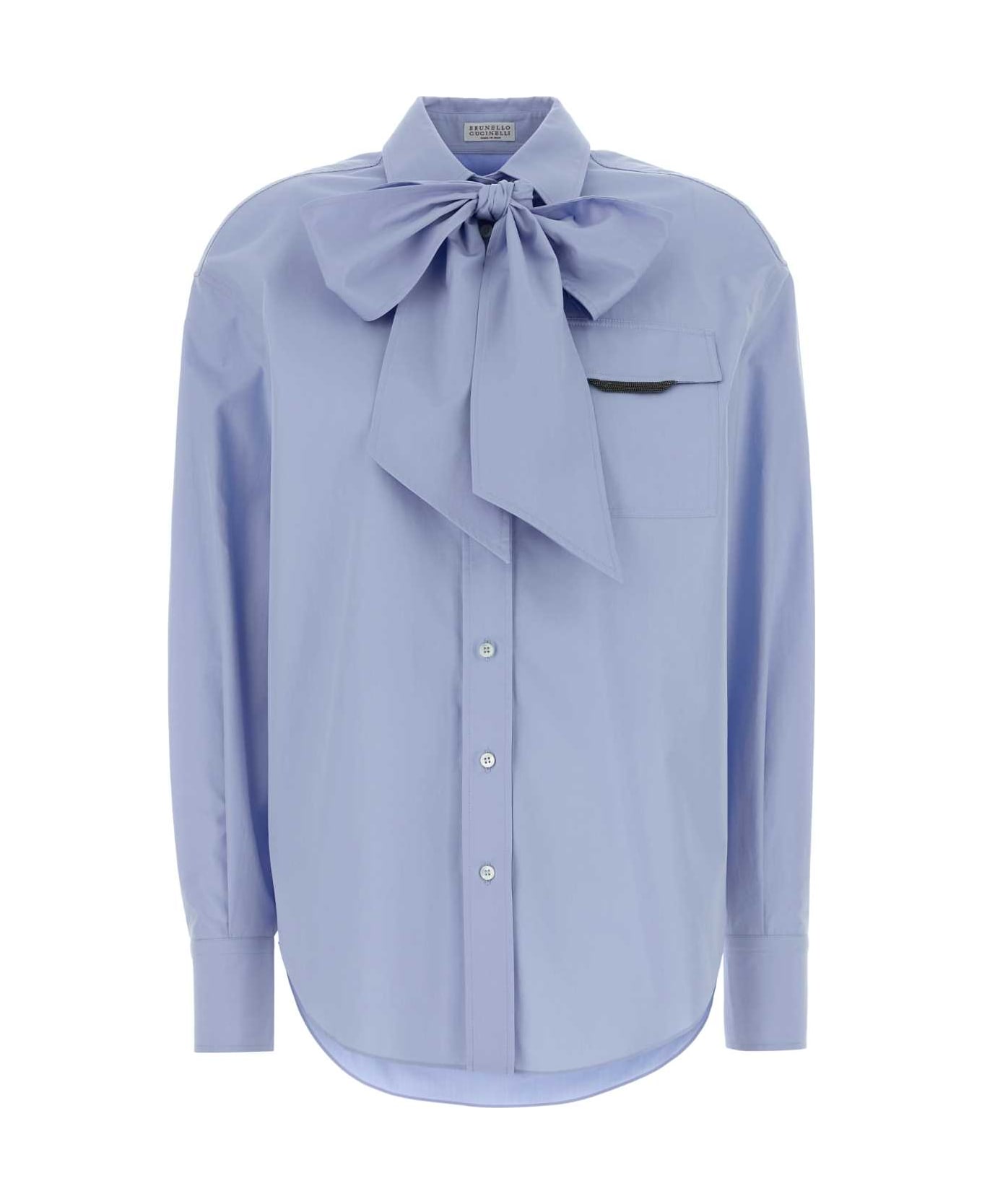 Brunello Cucinelli Powder Blue Poplin Shirt - C172