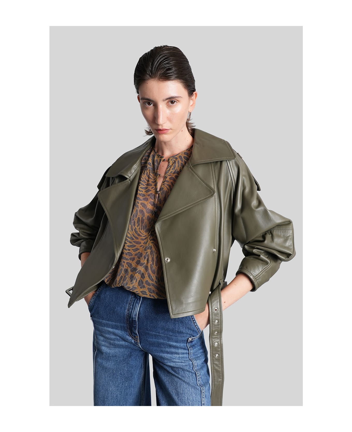 IRO Cyriel Blouse In Animalier Viscose - Animalier