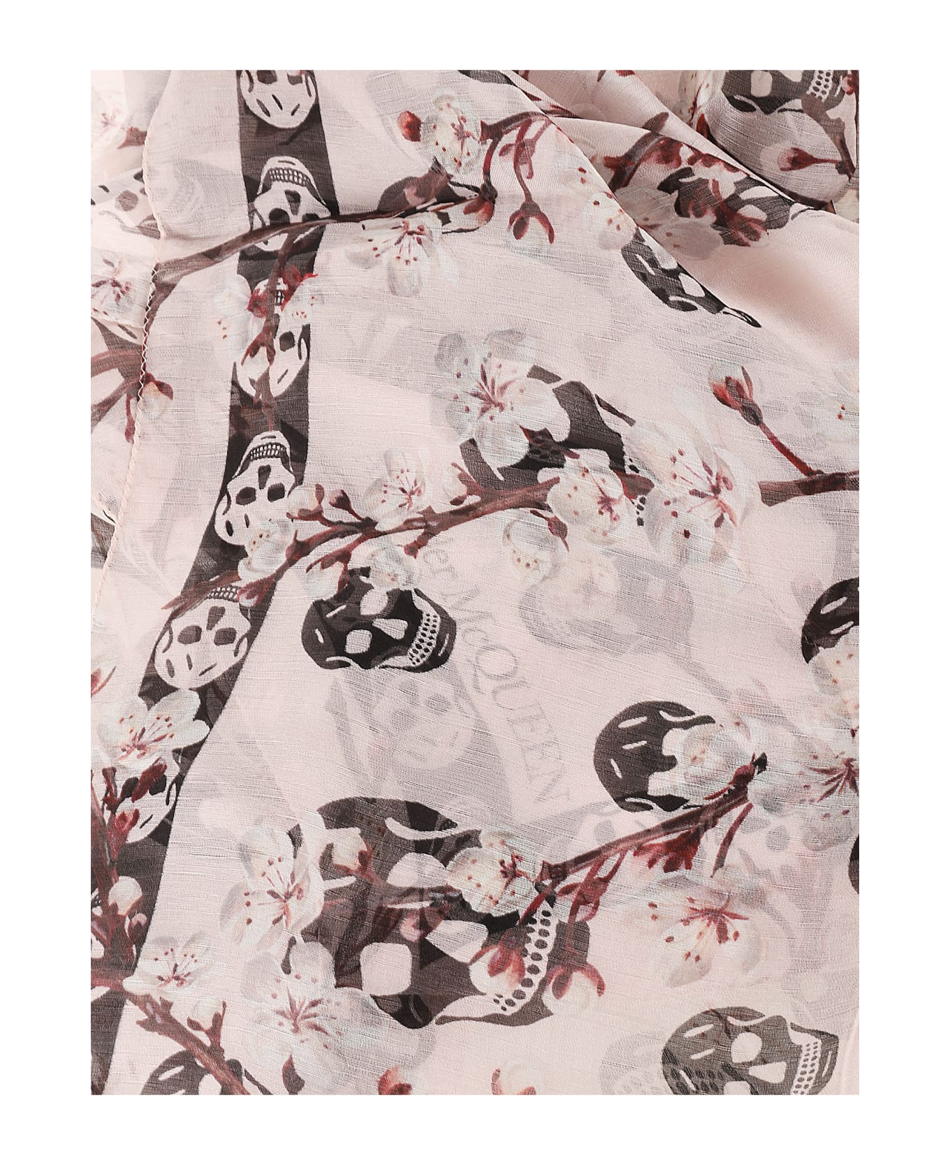 Alexander McQueen Classic Blossom Scarf - Pink/Black