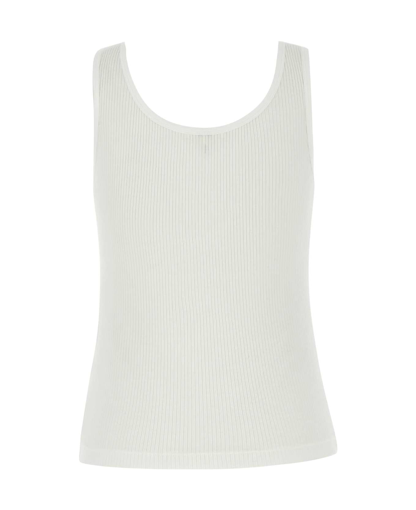 Chloé White Cotton Tank Top - WHITE