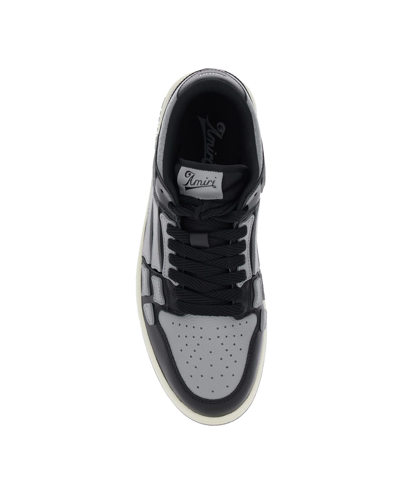 AMIRI 
skel Top Low
 Black Sneakers With Skeleton Patch In Leather Man - Black