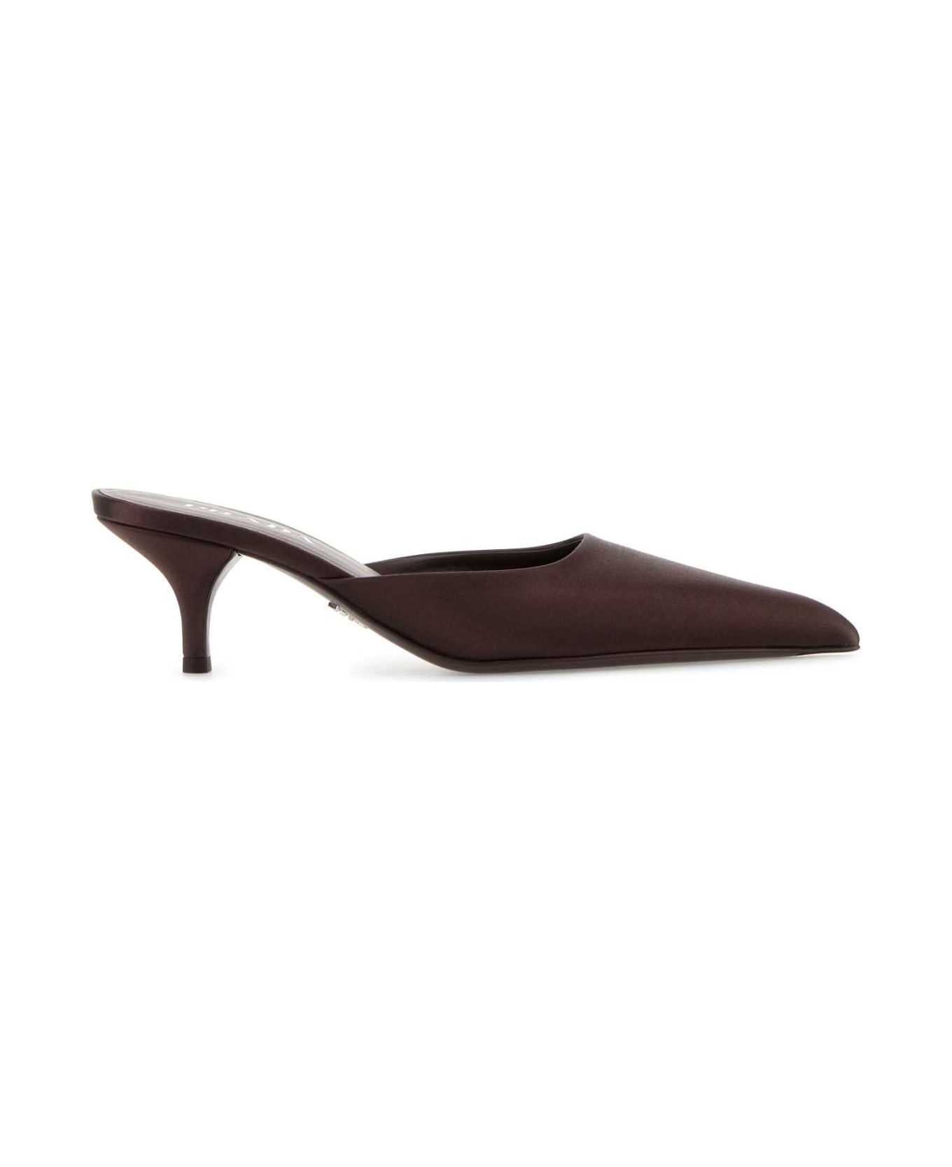Prada Burgundy Satin Mules - BORDEAUX