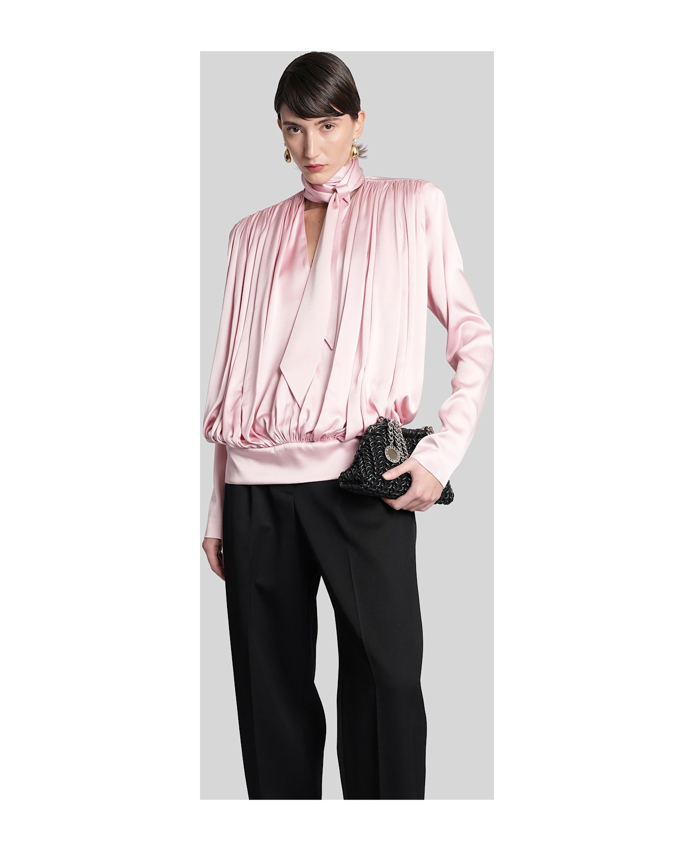 Stella McCartney Blouse In Rose-pink Acetate - rose-pink