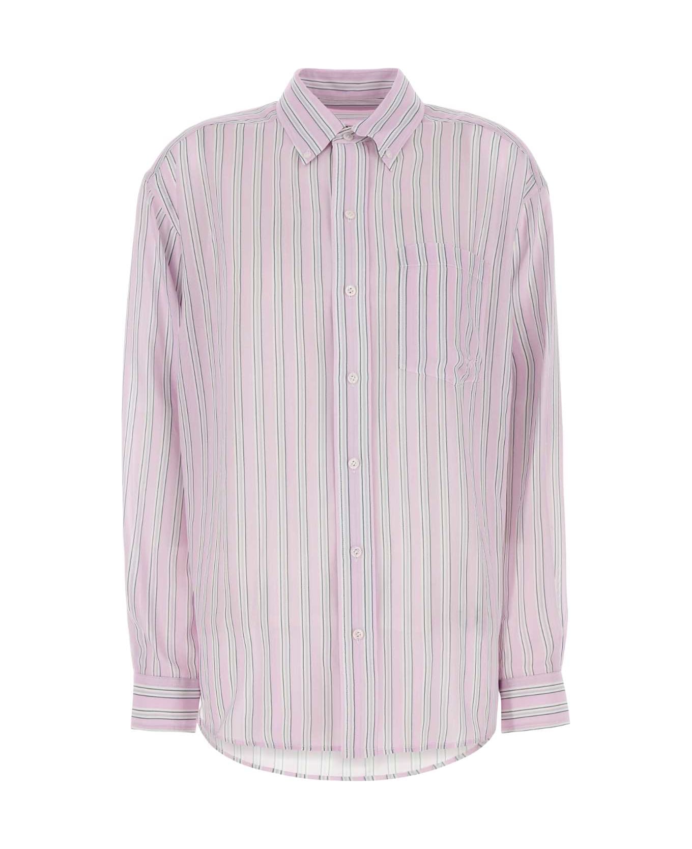 Alexander Wang Embroidered Silk Oversize Shirt - LIGHTPINKMAUVE
