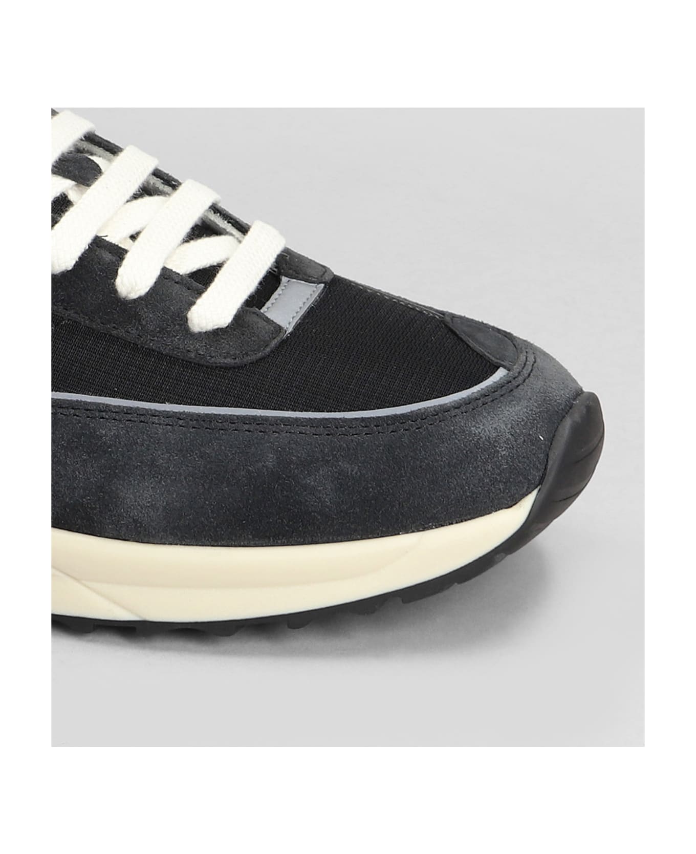 Common Projects Track Classic Sneakers In Black Suede And Fabric - black