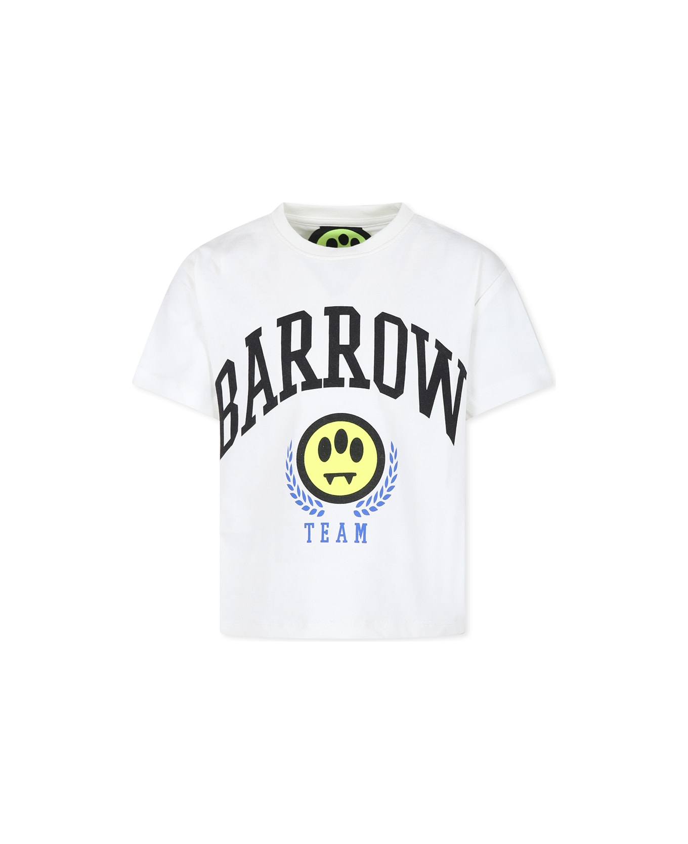 Barrow White T-shirt For Kids With Smiley - Oof White