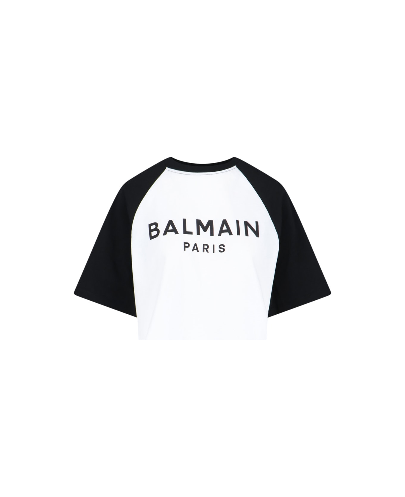 Balmain Logo Crop T-shirt - White