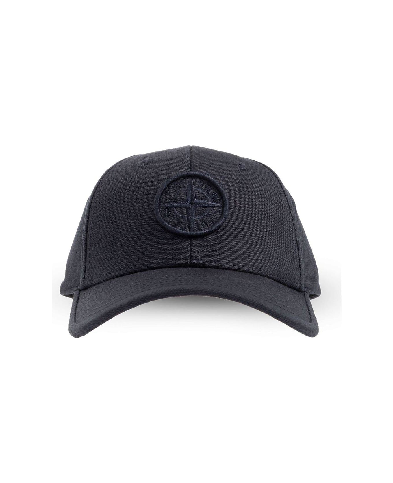 Stone Island Compass-motif Curved Peak Baseball Cap - Blu Navy