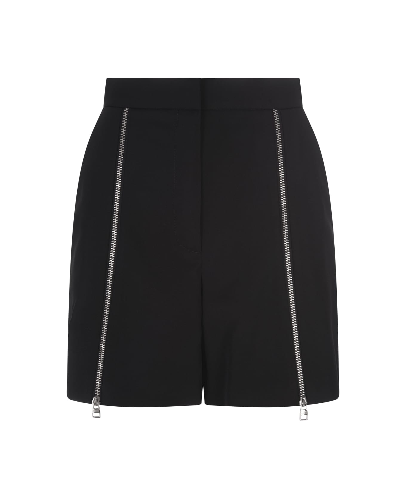 Alexander McQueen Wool Shorts With Front Zips - Nero ショートパンツ
