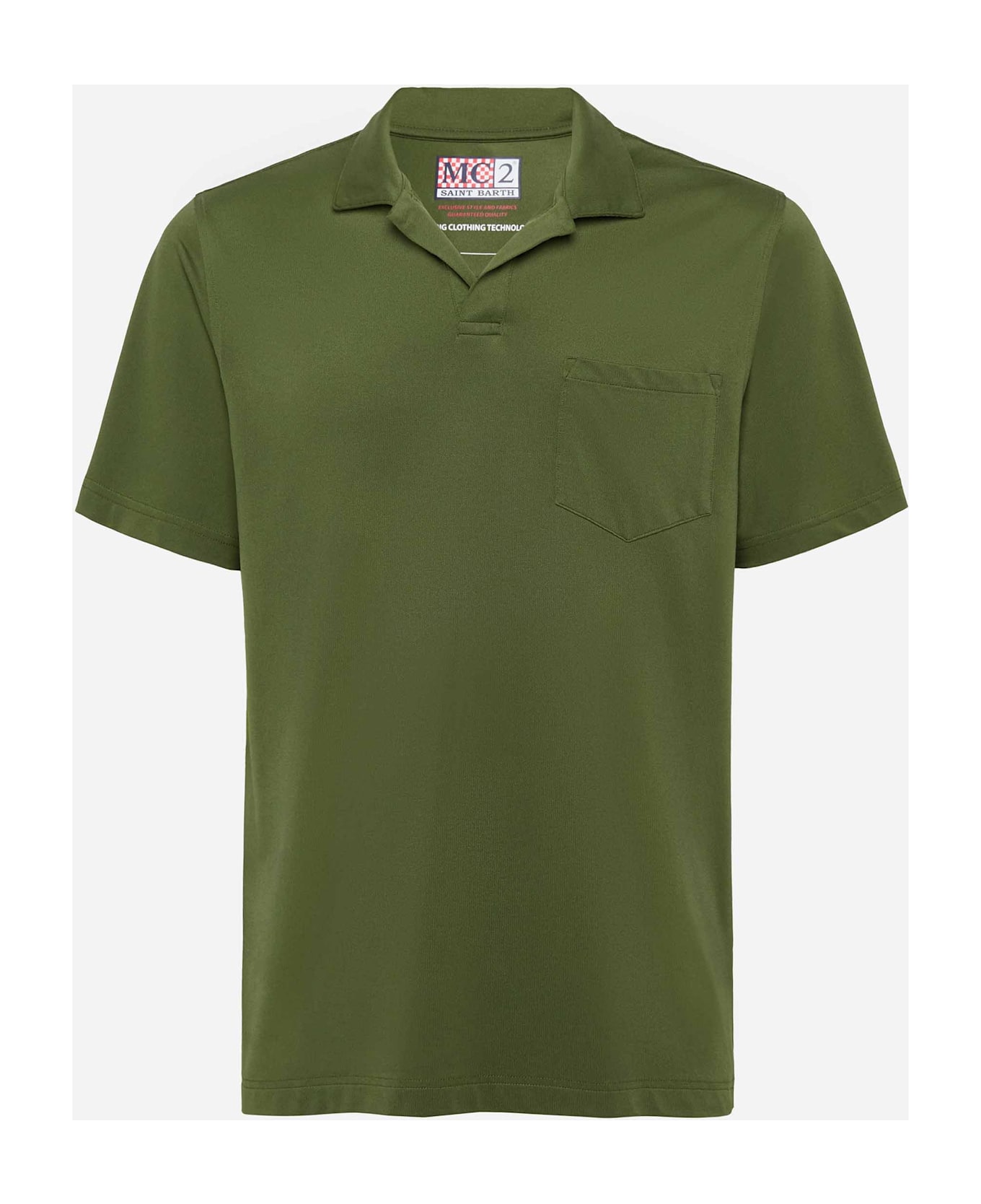 MC2 Saint Barth Military Green Technical Piquet Polo Shirt Camber - GREEN