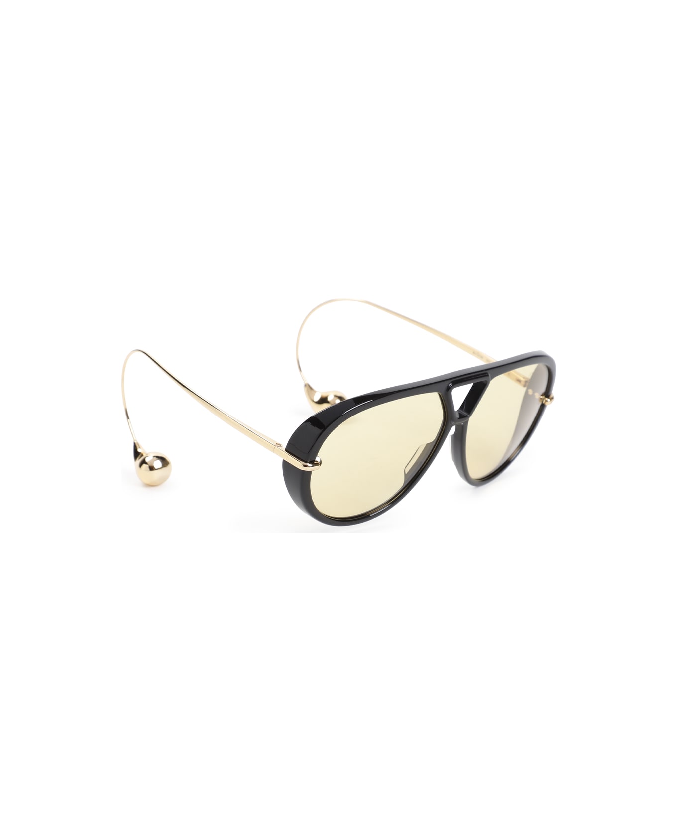 Bottega Veneta Acetate Sunglasses - Black Gold Yellow