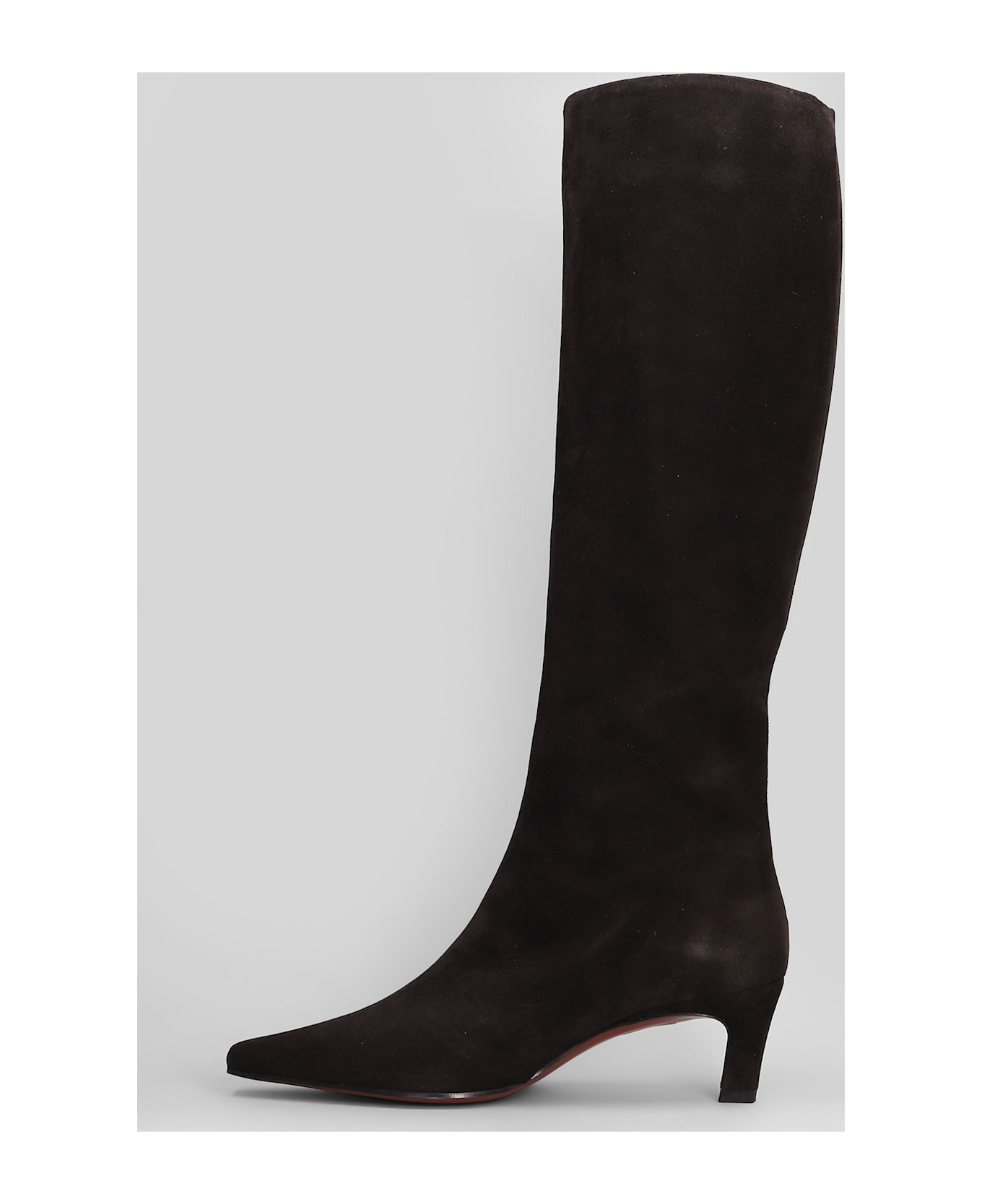 Roberto Festa Fredine High Heels Boots In Dark Brown Suede - dark brown