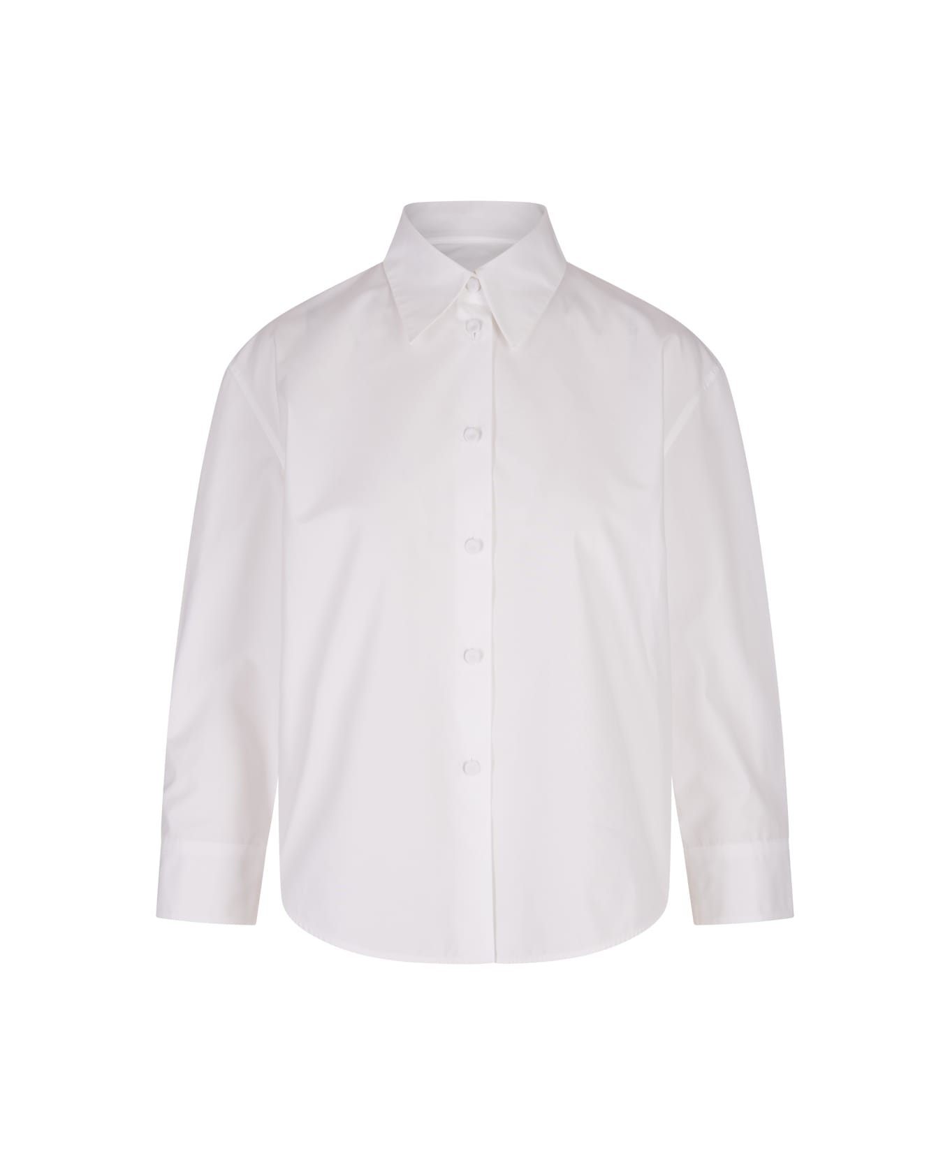 Jil Sander White Poplin Cropped Shirt - White