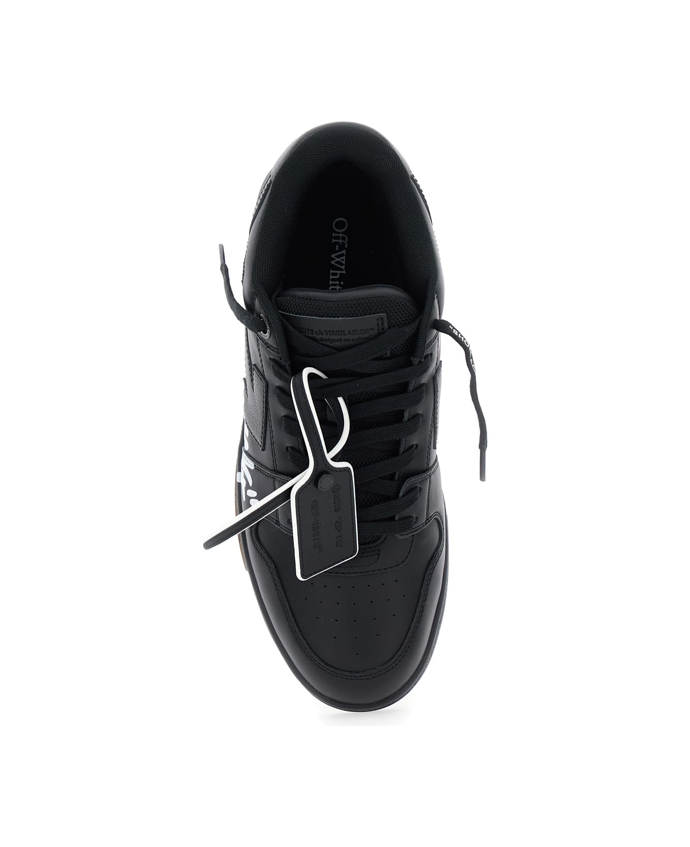 Off-White 'out Of Office' Black Low Top Sneakers With Arrow Patch In Leather Man - Black