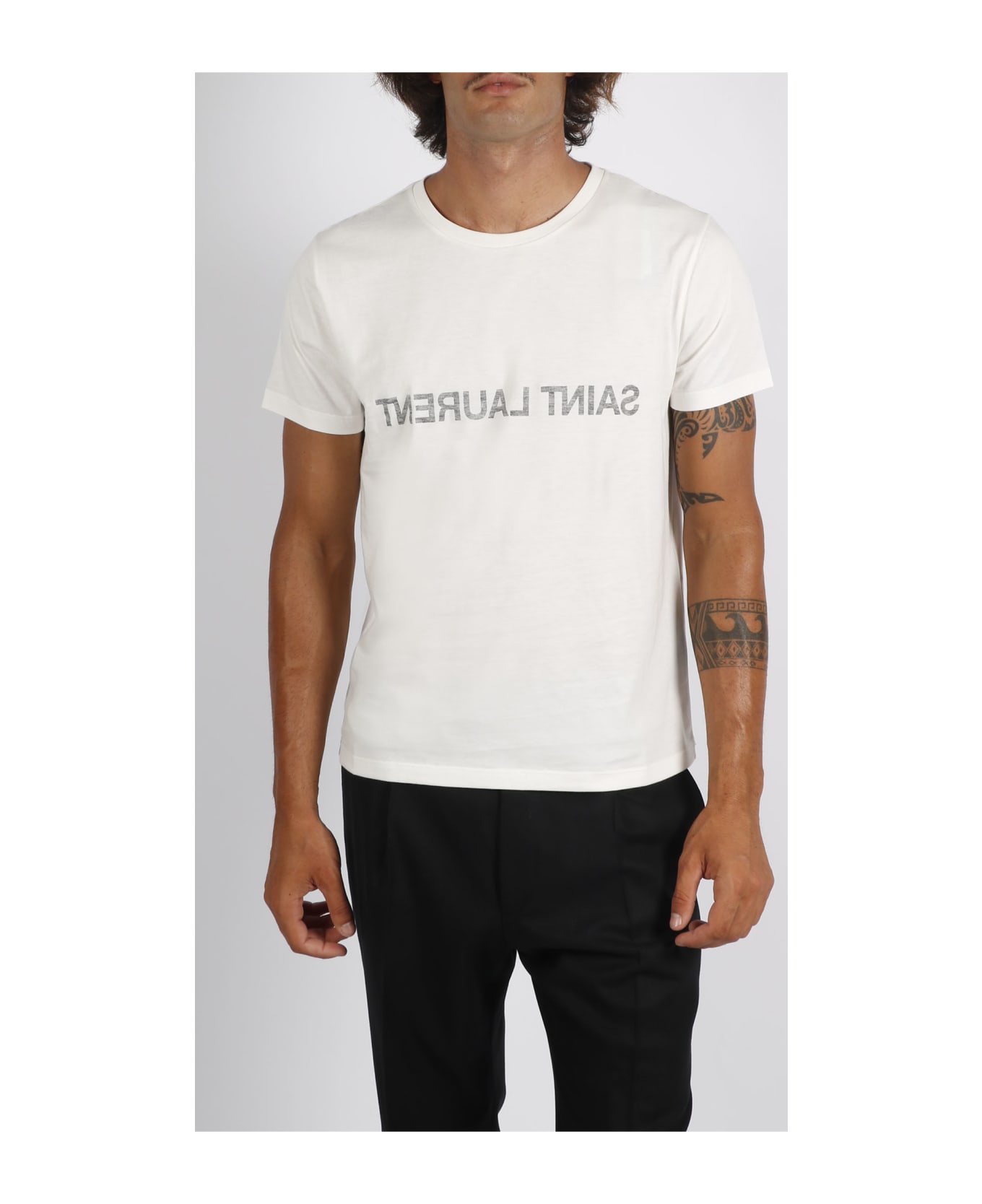 Saint Laurent Reverse T-shirt - Naturel/noir