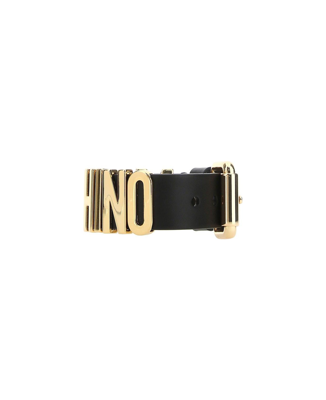 Moschino Black Leather Bracelet - Nero