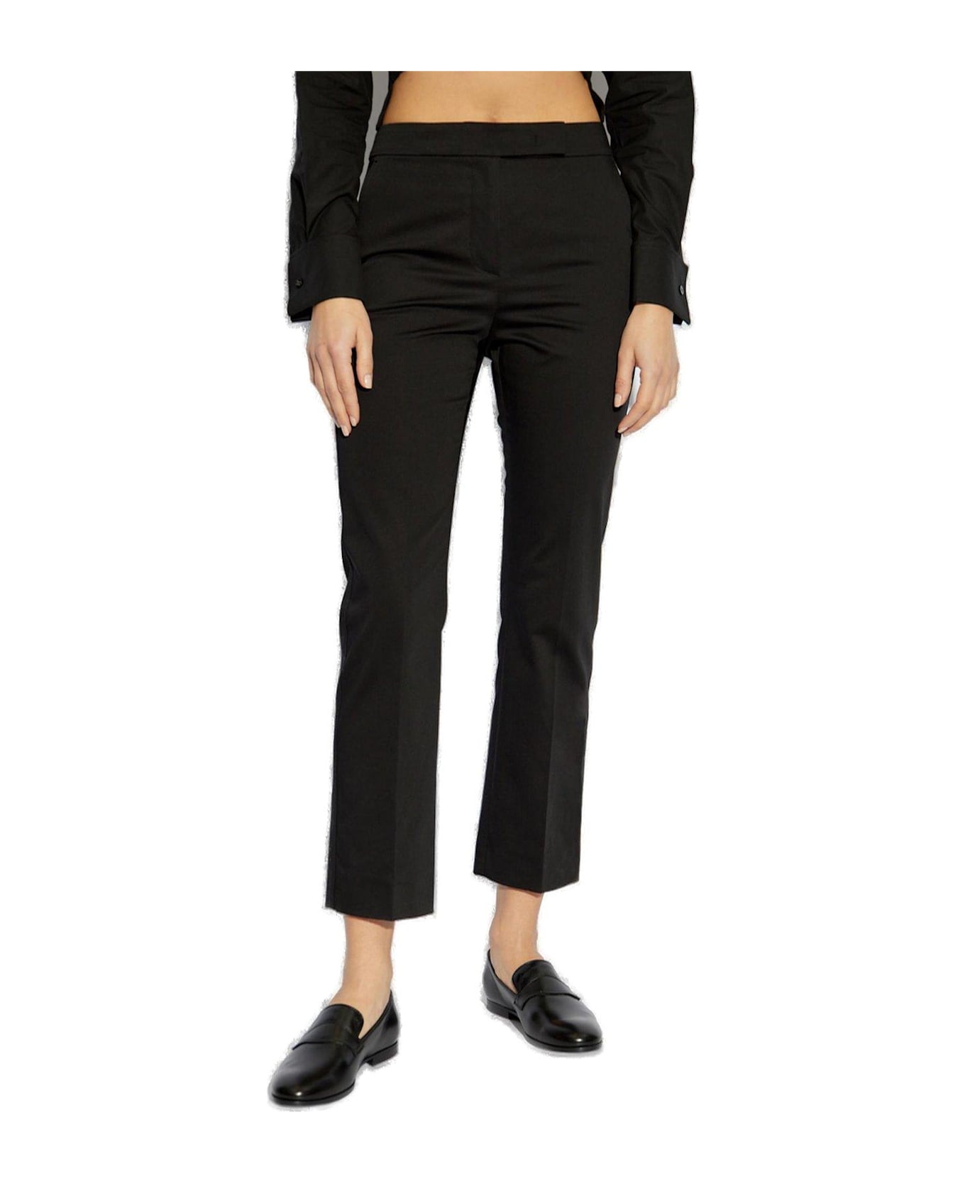 Max Mara Okra Pleat Detailed Cropped Trousers
