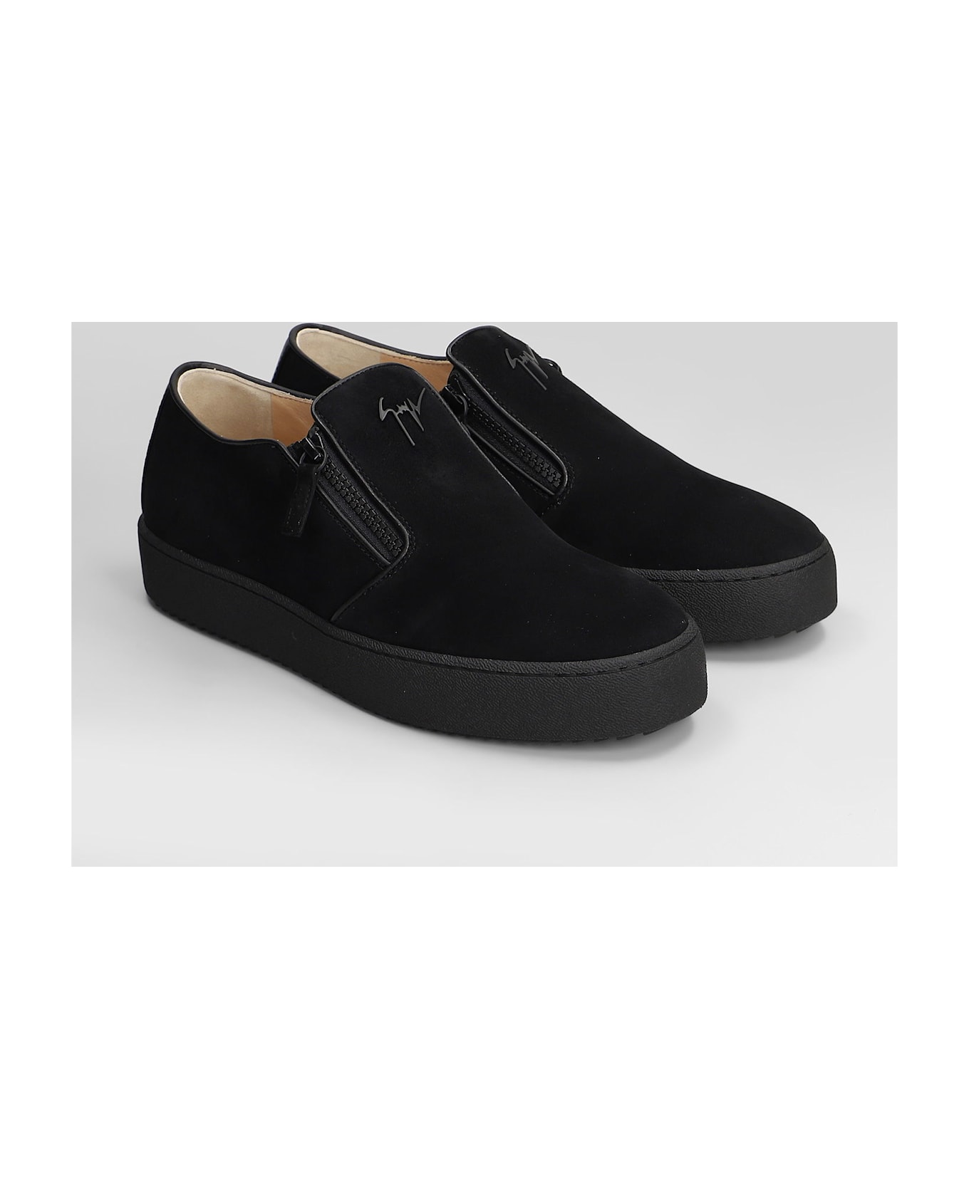 Giuseppe Zanotti Logoball Sneakers In Black Suede - black
