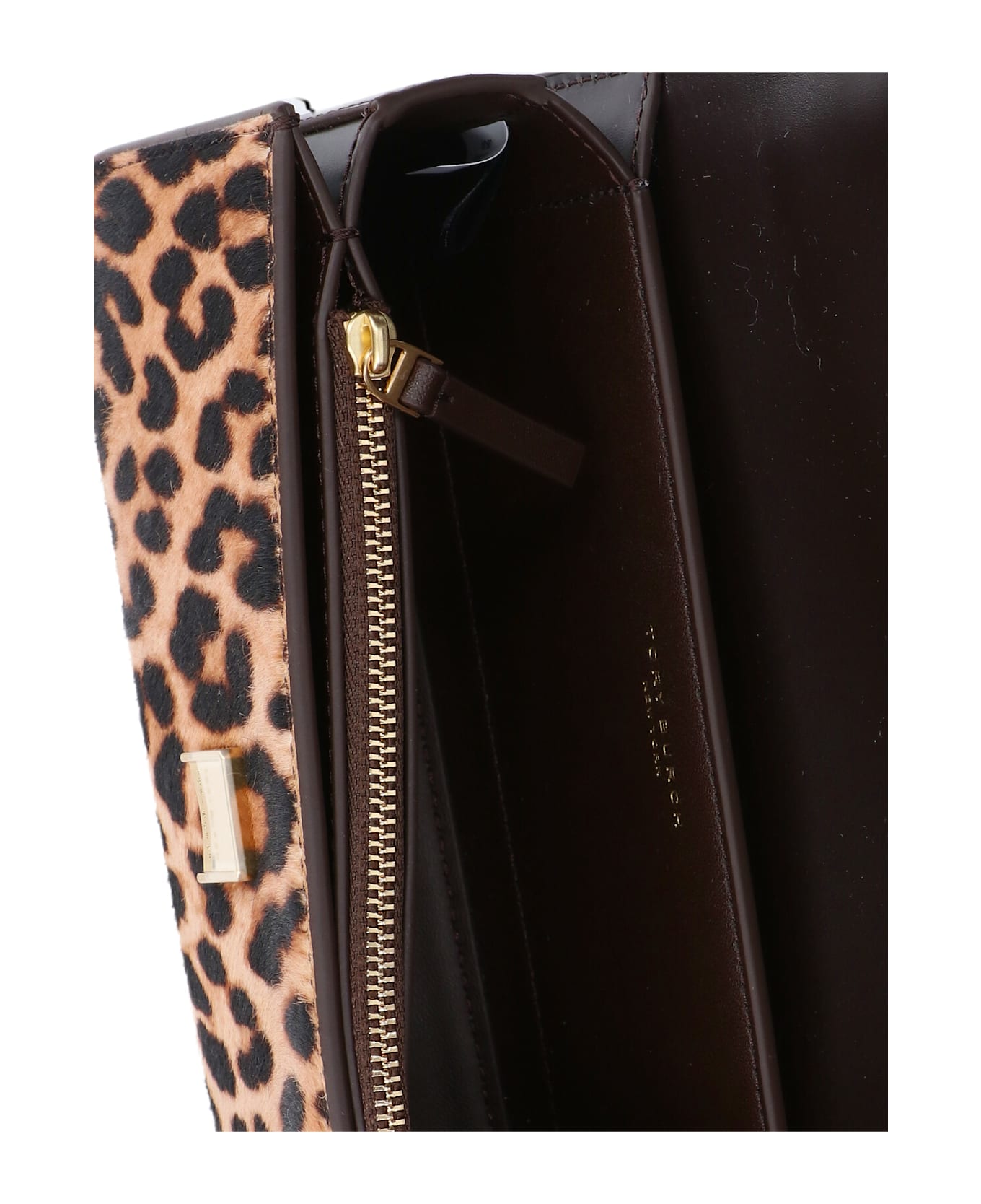 Tory Burch Logo Shoulder Bag - Brown