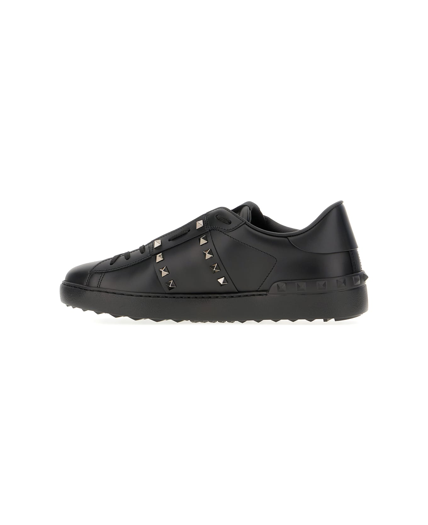 Valentino Garavani Black Leather Rockstud Sneakers - Nero