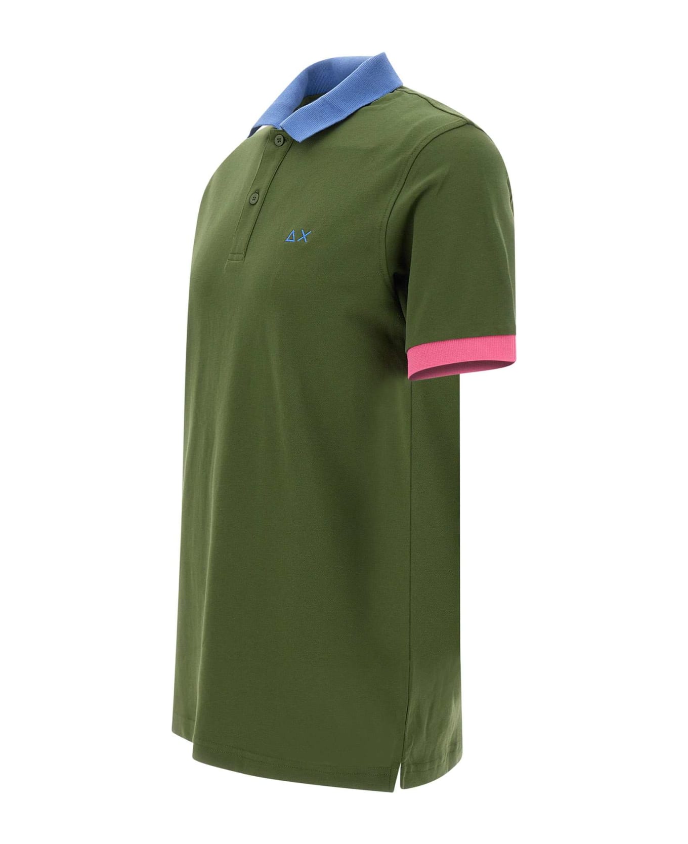 Sun 68 "3-colors" Cotton Polo Shirt - GREEN ポロシャツ