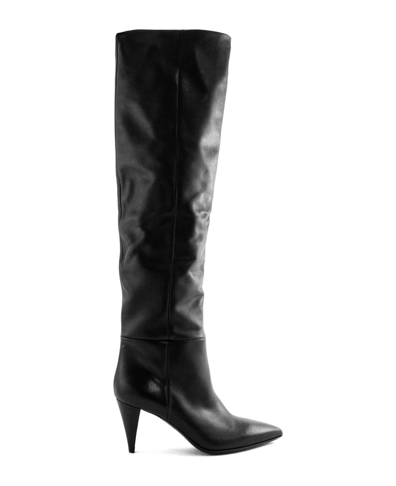 Strategia Black Leather High Boots - Nero