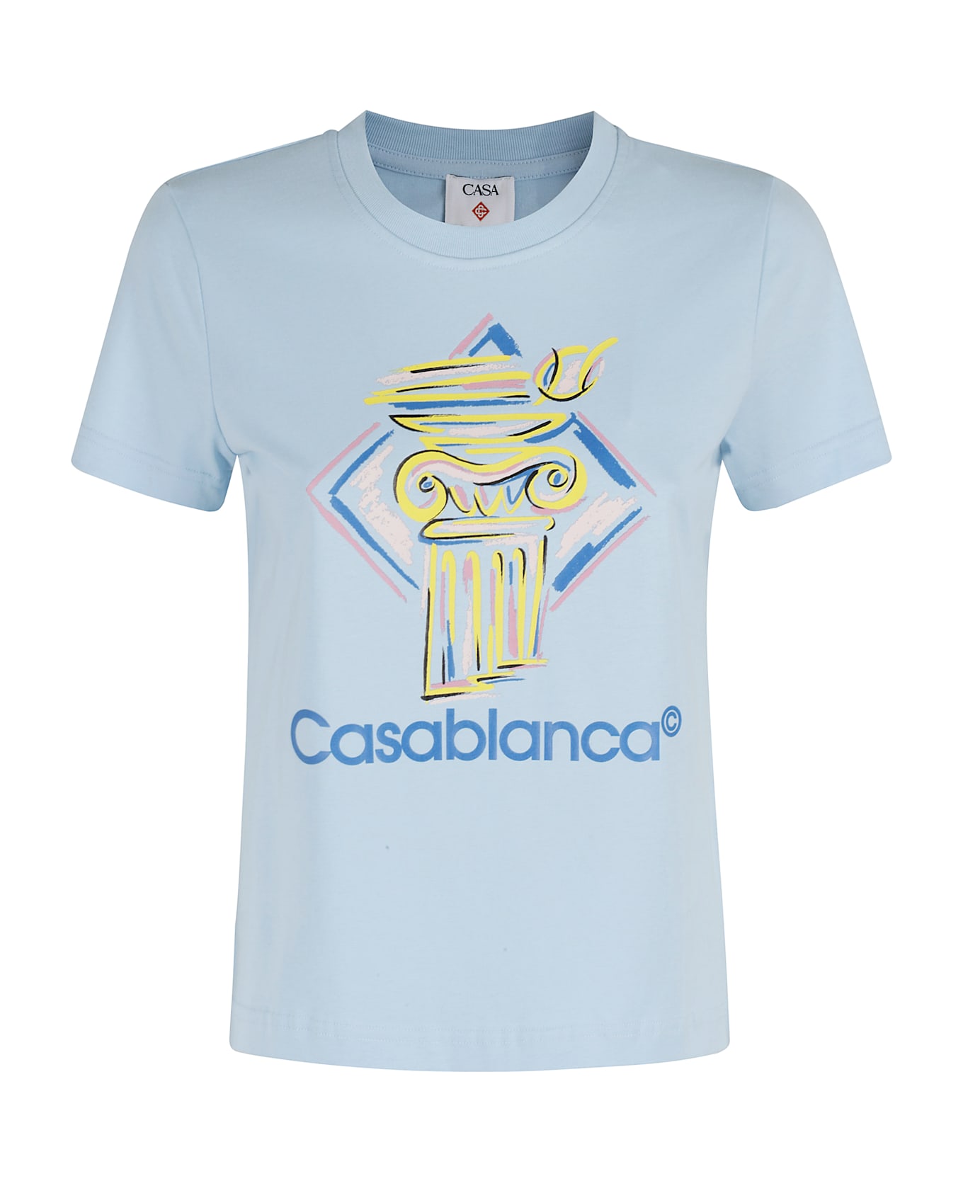 Casablanca Diamond Column Tshirt - Light Blue