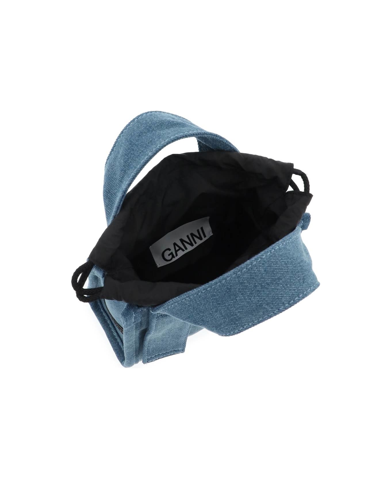 Ganni Denim Tech Mini Tote Bag - DENIM (Blue)