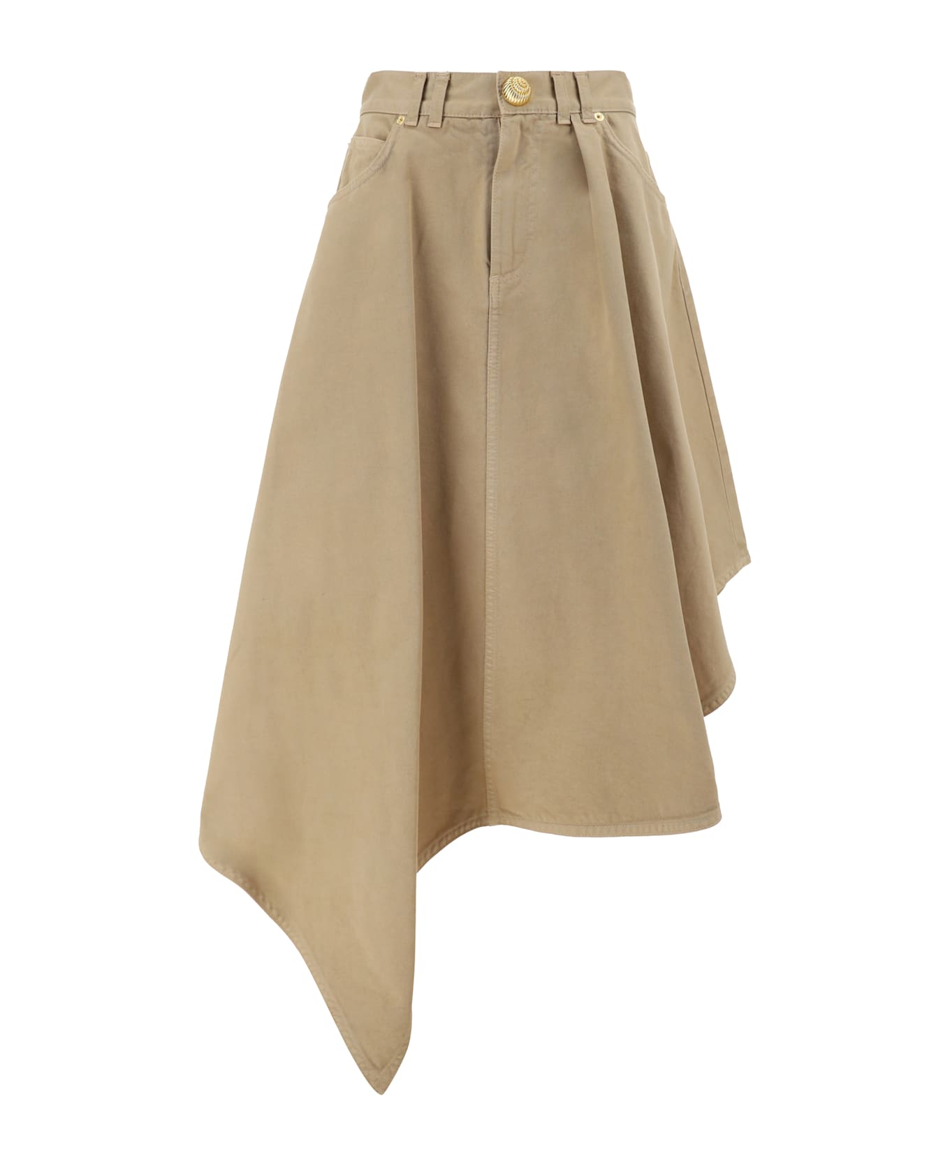 Balmain Beige Cotton Skirt - Beige