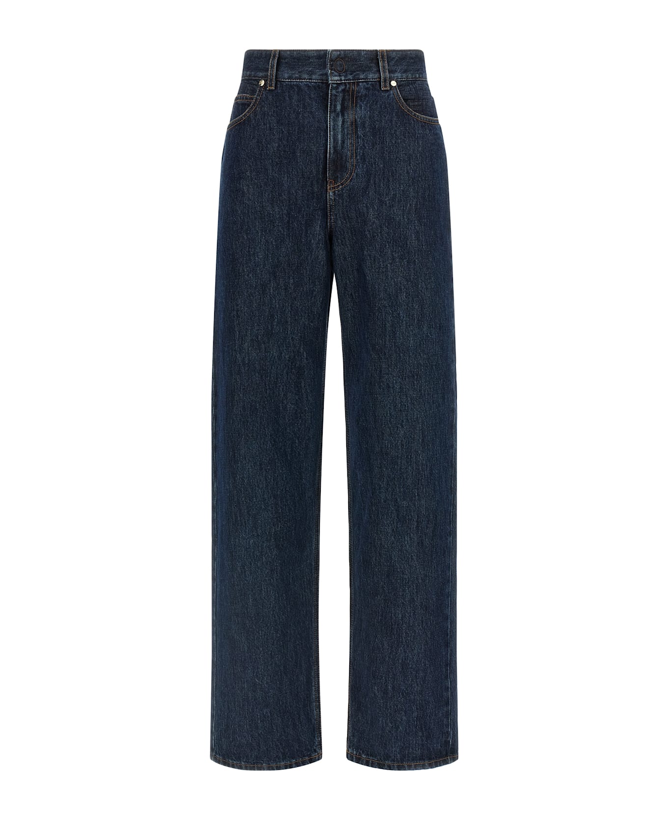 Fendi 'ff' Padded Jeans - Blue