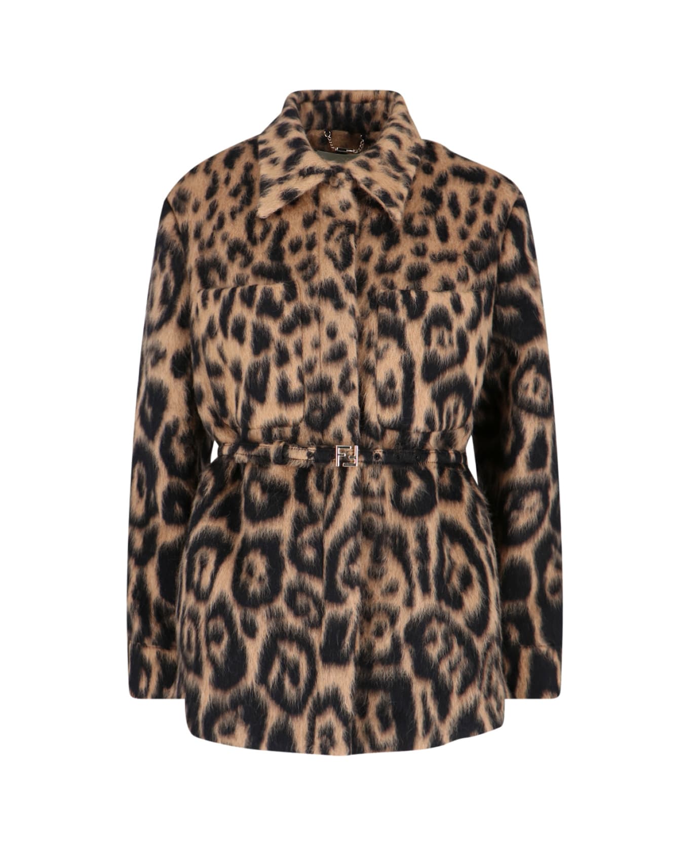 Fendi Virgin Wool Blend Jacket - Brown ブレザー