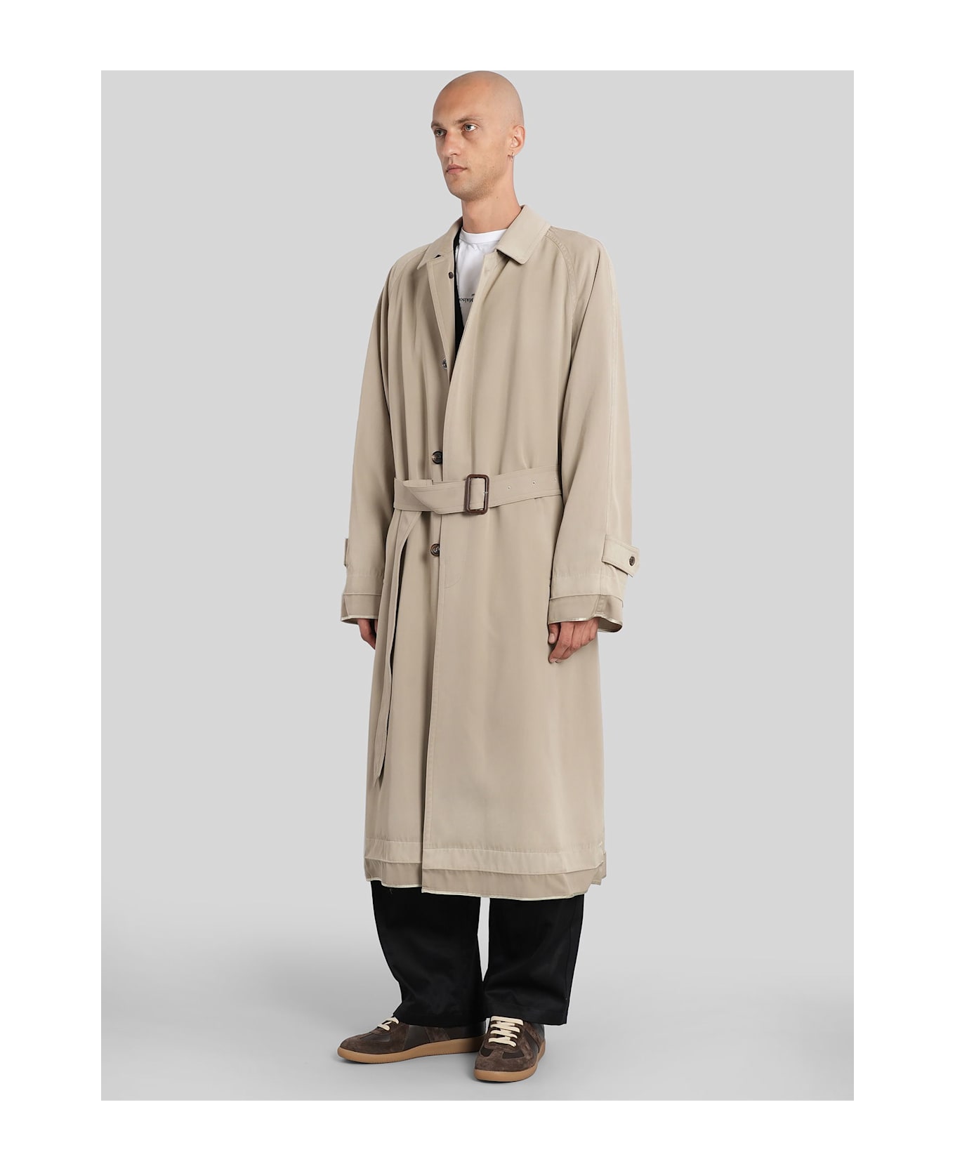 Maison Margiela Trench In Beige Wool - beige