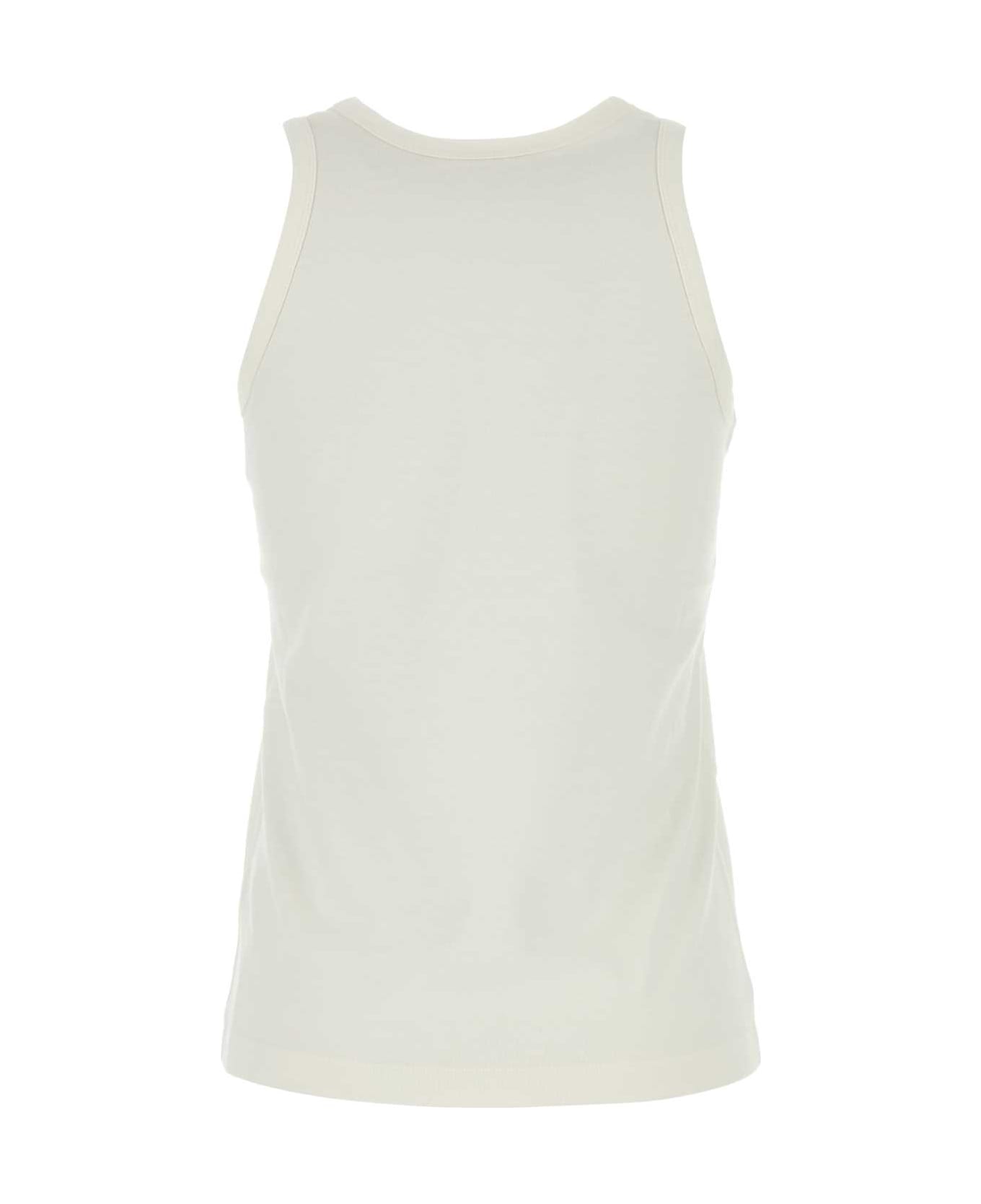 The Row White Cotton Blend Marius Tank Top - WHT WHITE