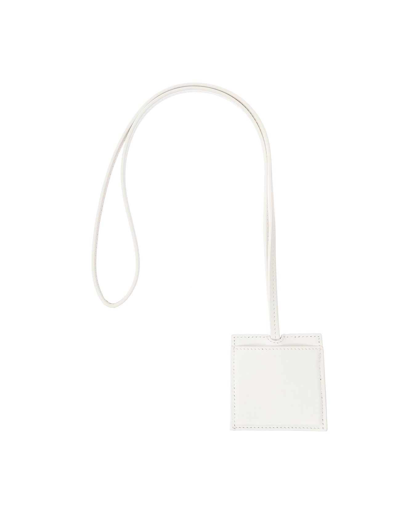 Jacquemus 'le Porte Cle Bagage' White Key-chain With Logo Lettering In Smooth Leather Man - BIANCO